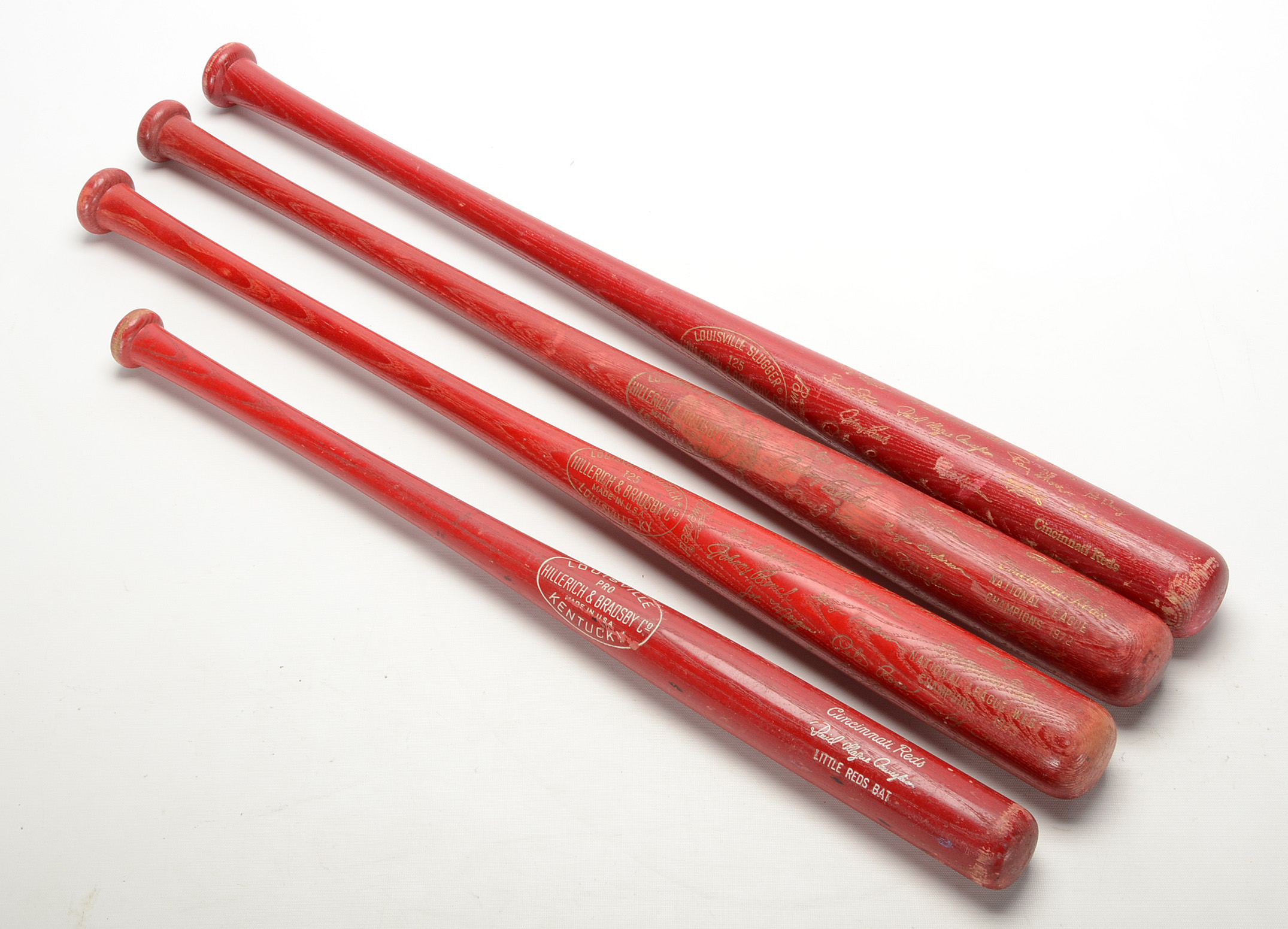 Four Reds Souvenir Baseball Bats EBTH