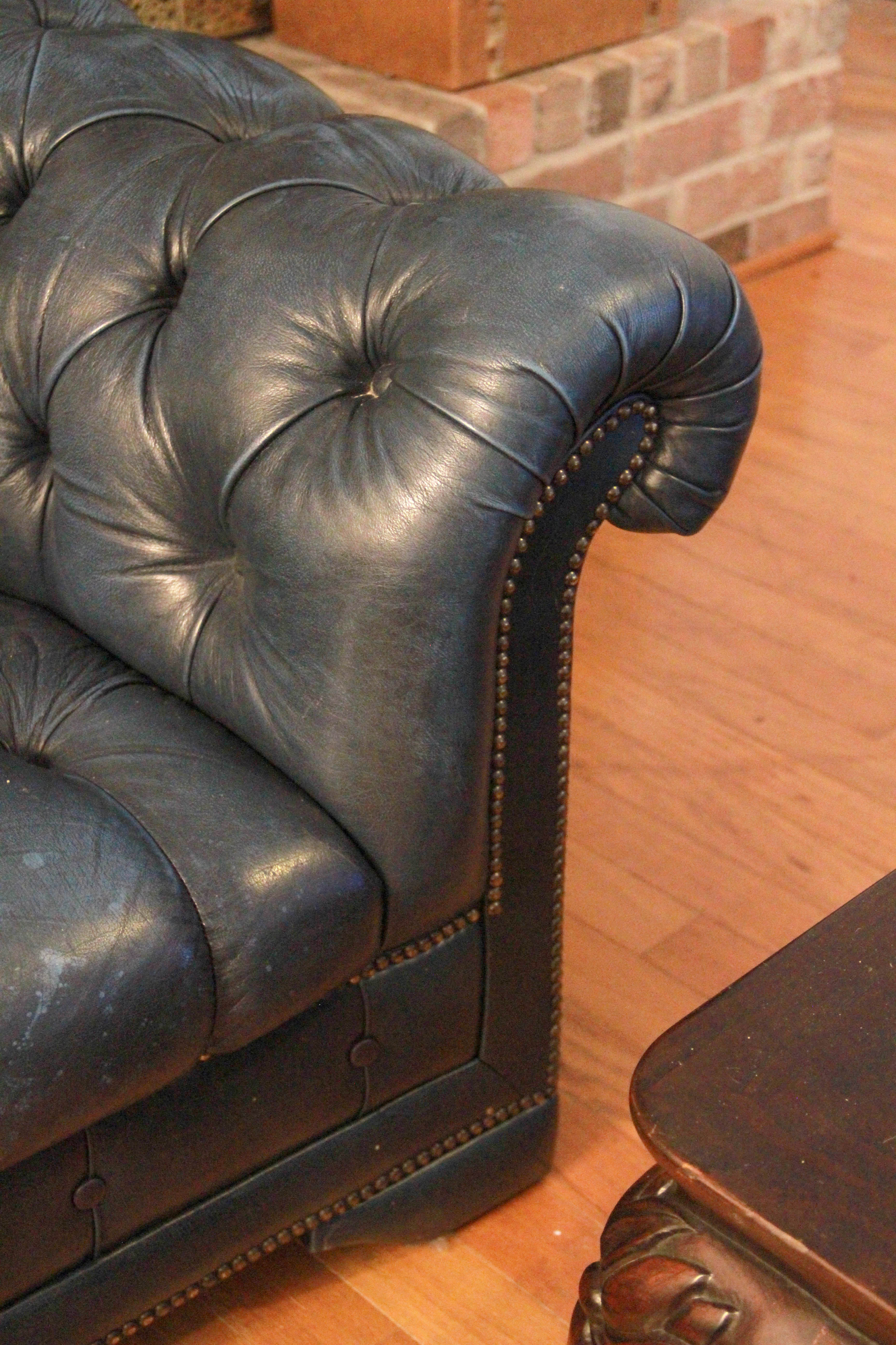 Blue Chesterfield Sofa EBTH