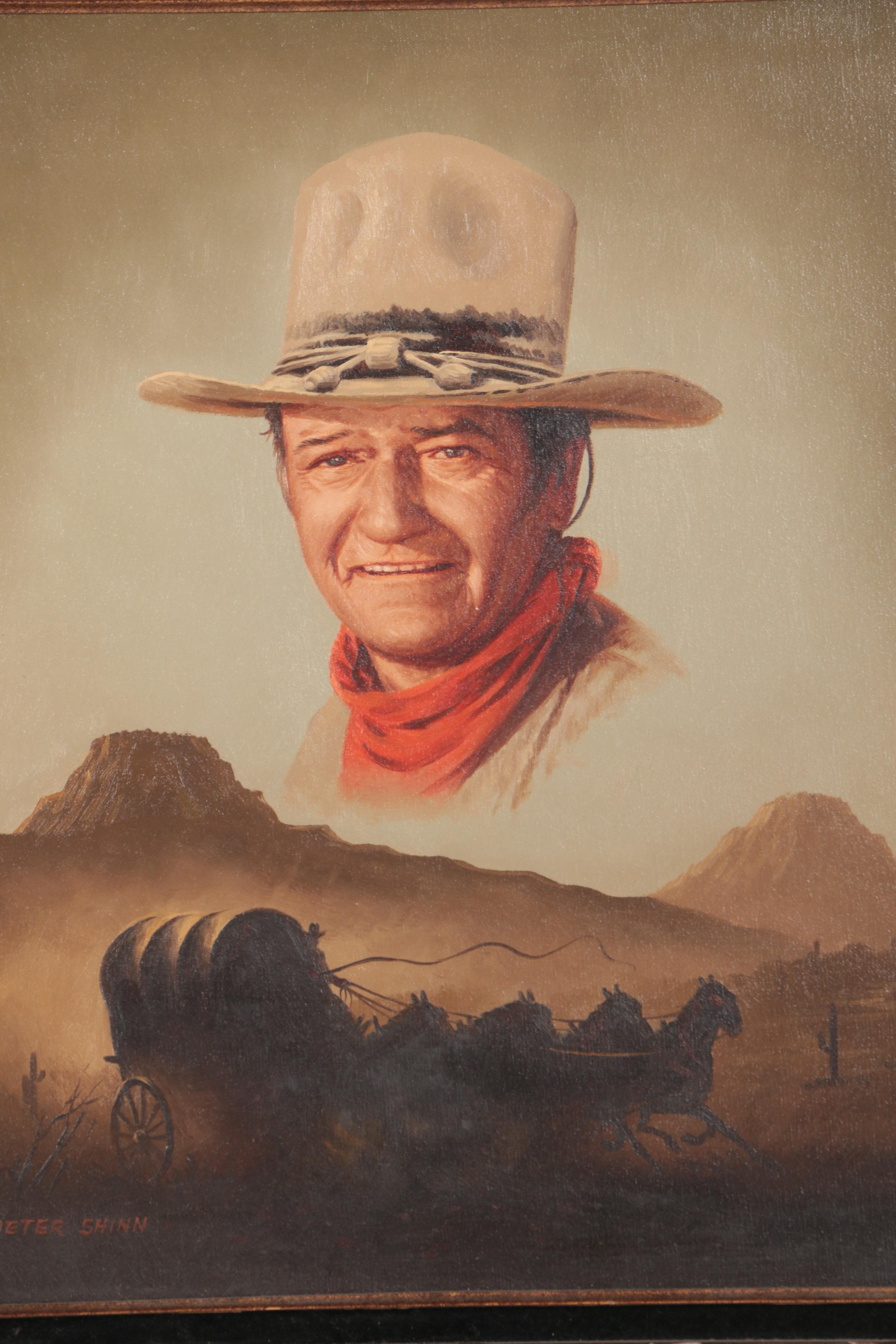 Peter Shinn Oil Painting on Canvas of John Wayne | EBTH
