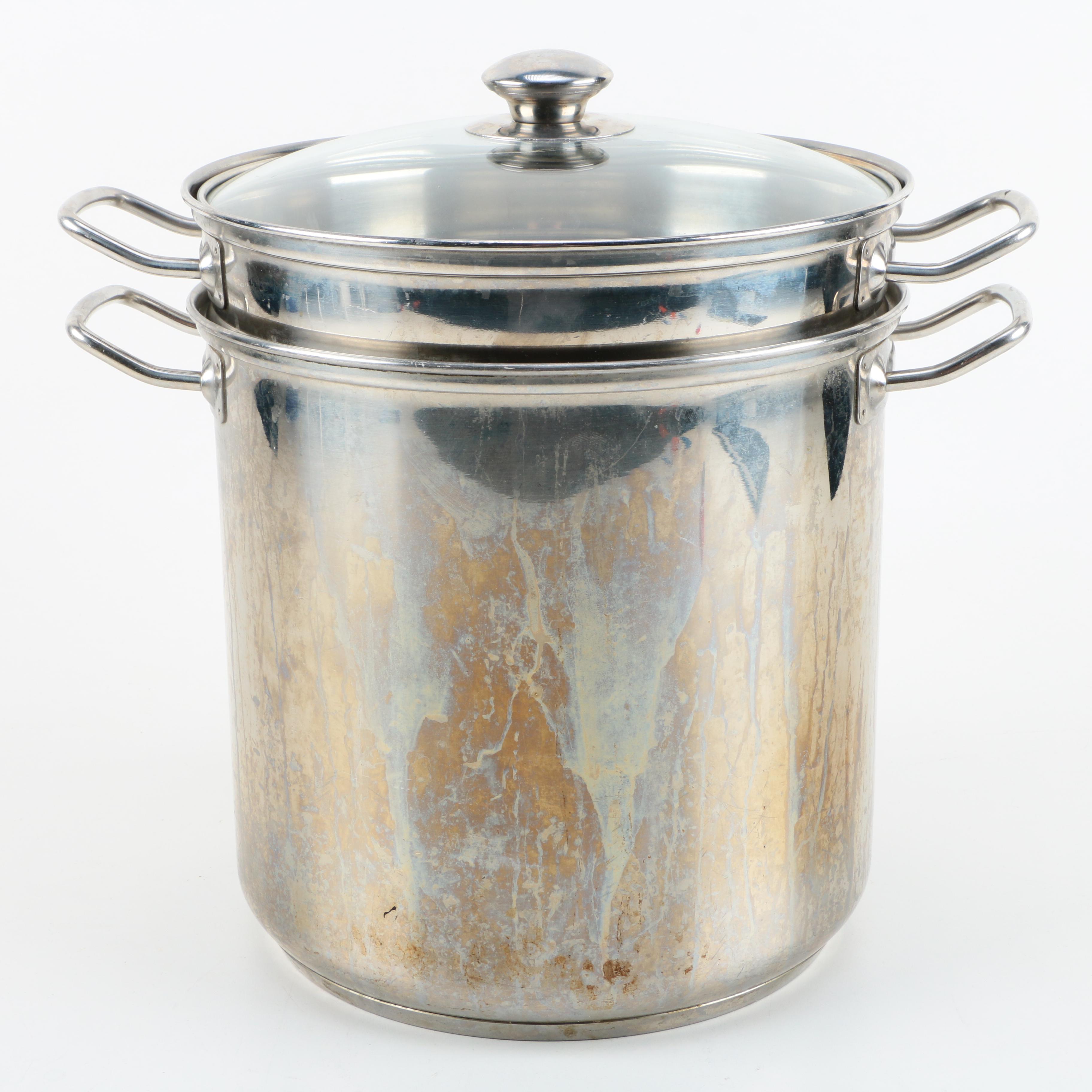 WilliamsSonoma "Kim" Stainless Steel Stock Pot with Strainer Insert EBTH