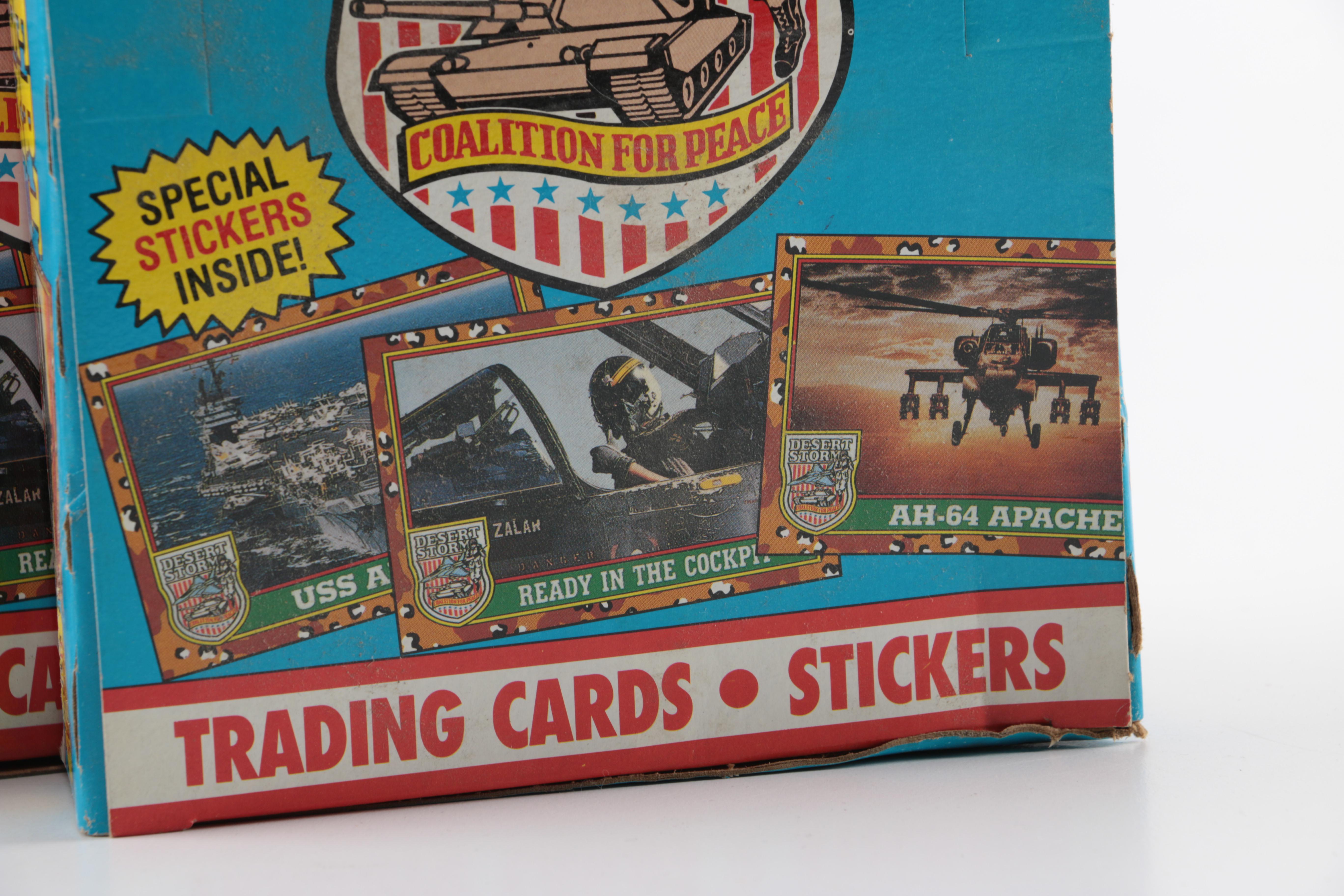 Boxes of Unopened Wax Packs of Topps 1991 Desert Storm