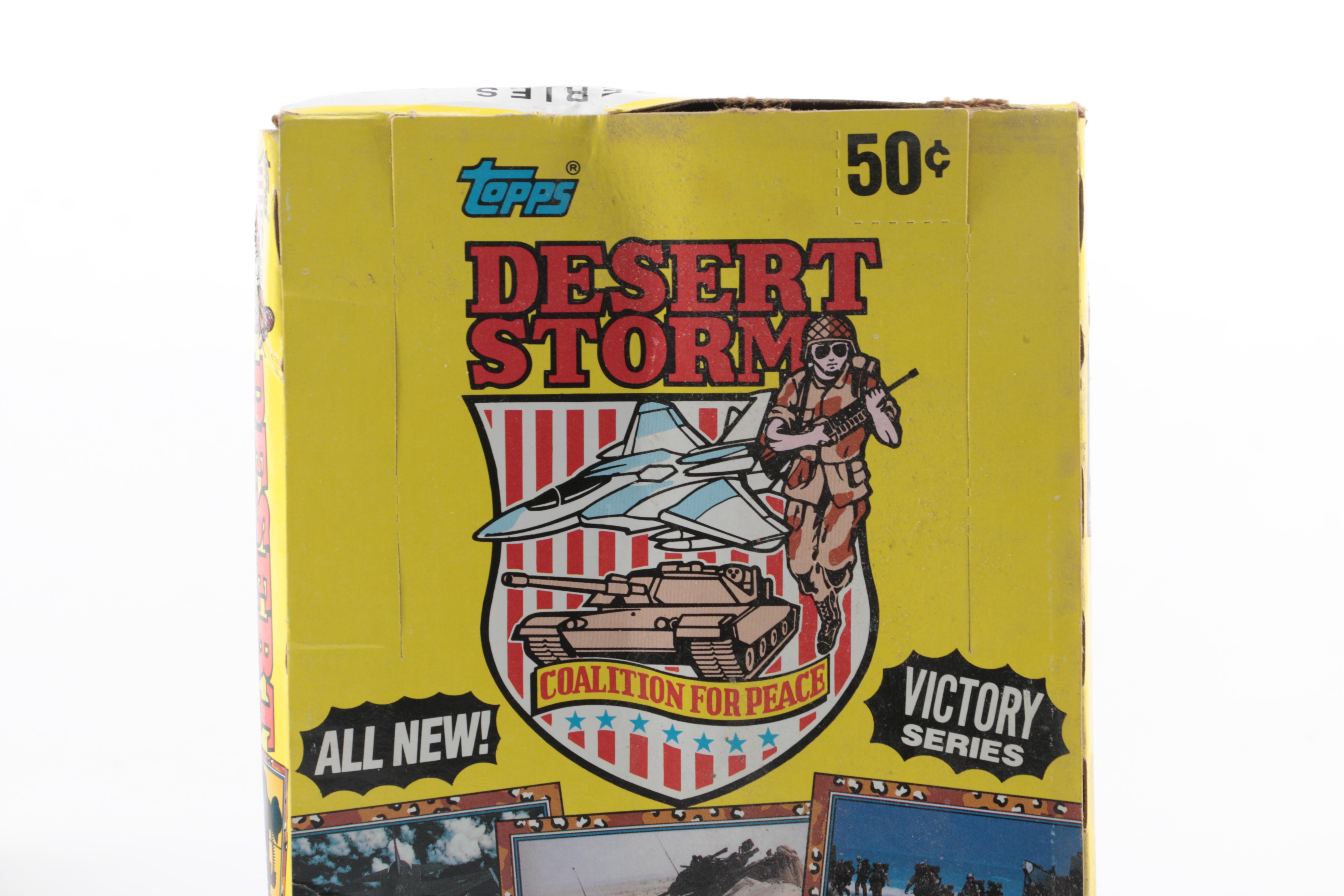 Boxes of Unopened Wax Packs of Topps 1991 Desert Storm