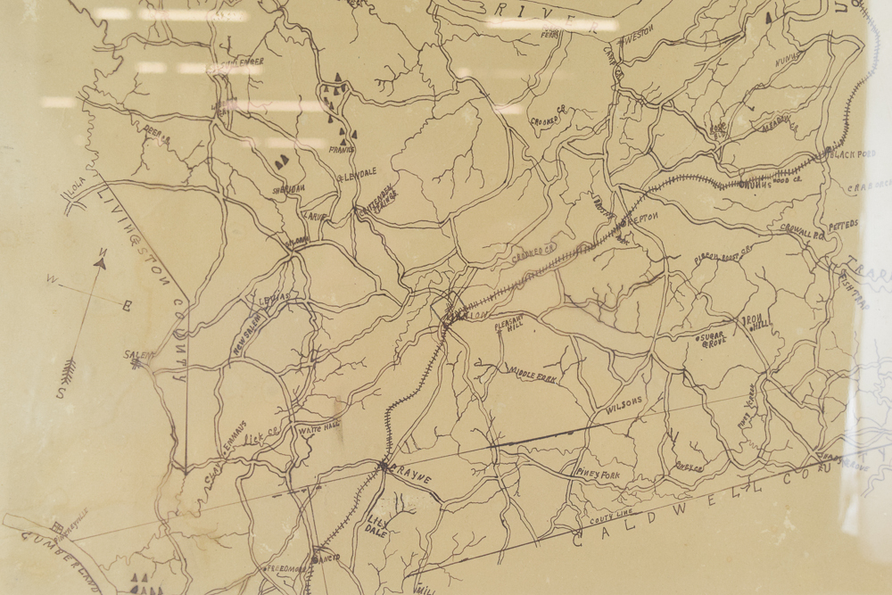 Framed Antique Crittenden County Kentucky Map EBTH