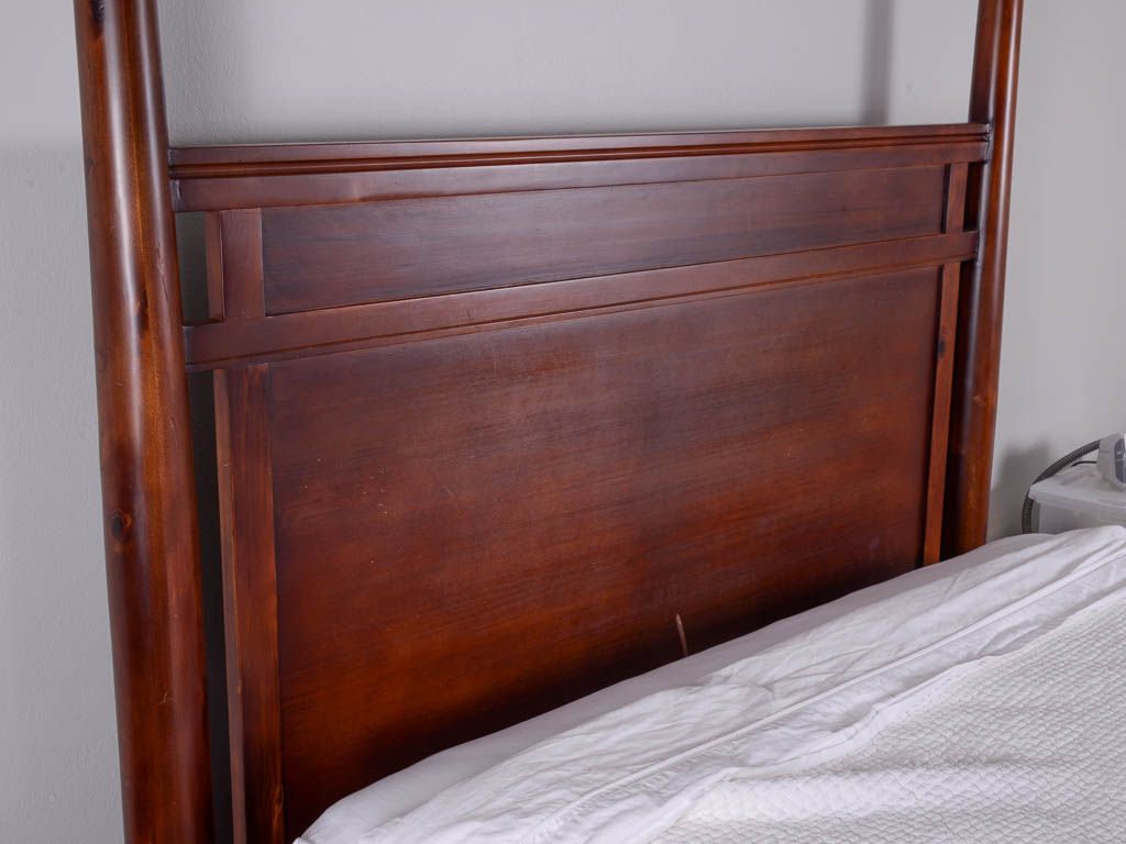 Queen Cherry Wood Canopy Bed Frame EBTH