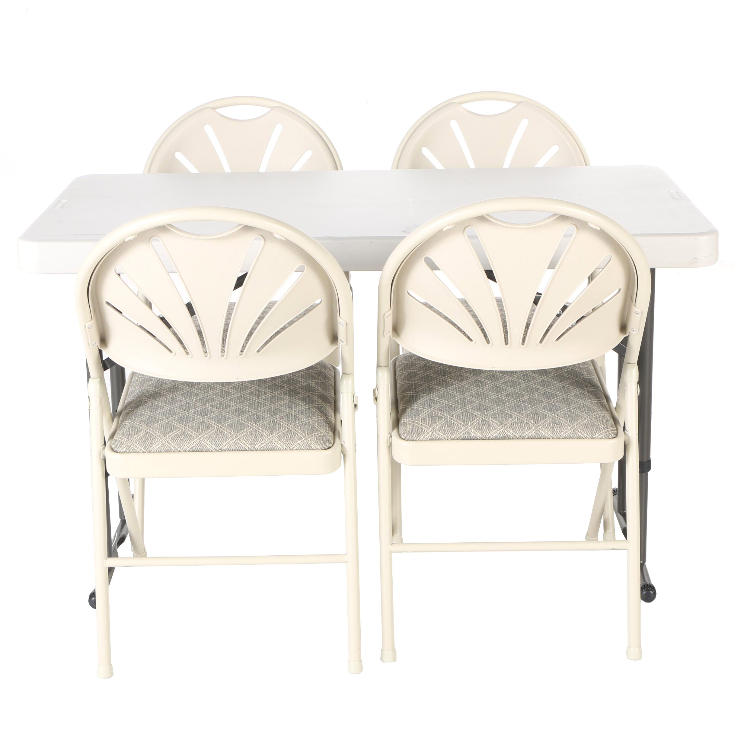 Lifetime Folding Table And Samsonite Chairs Ebth