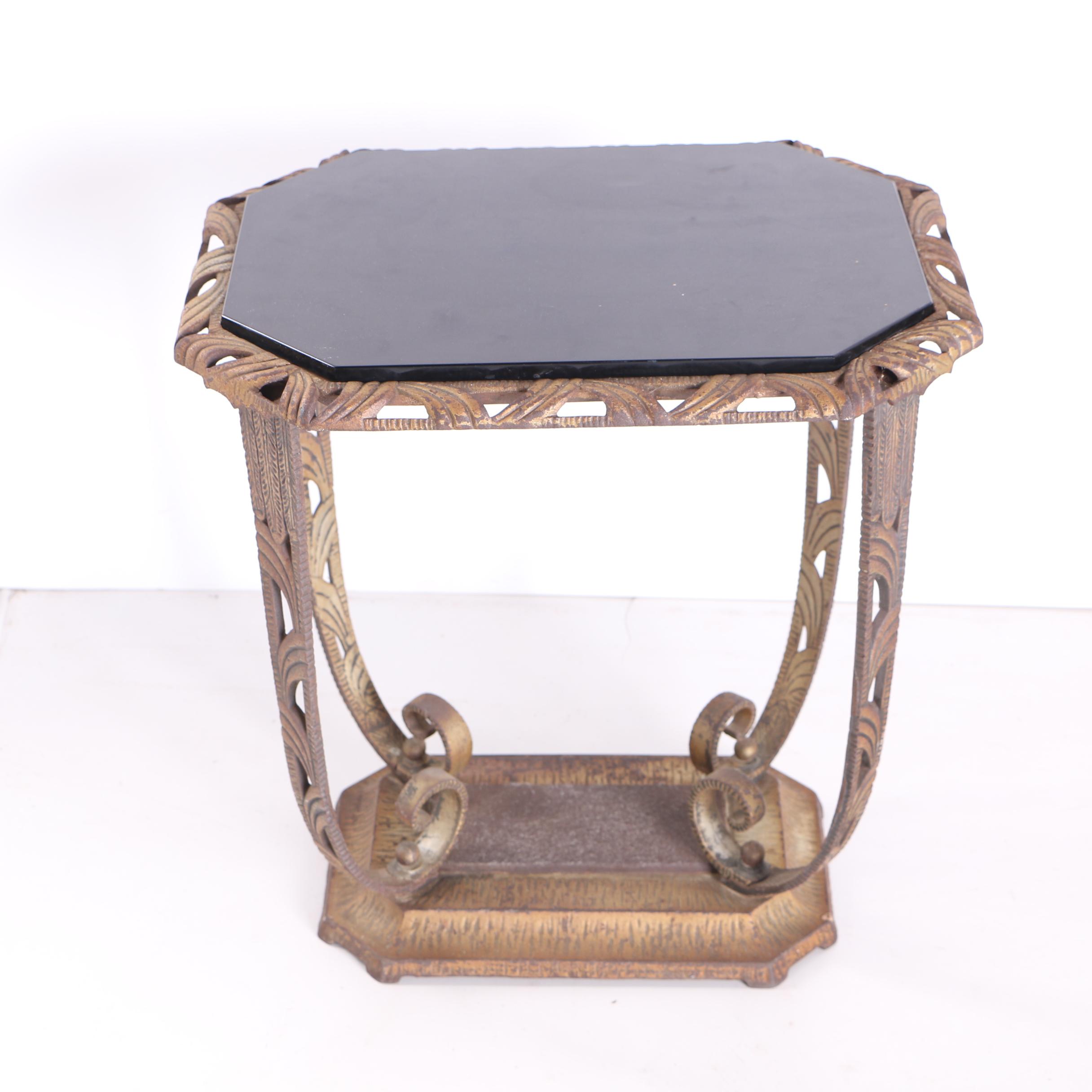 Vintage Art Deco Metal Side Table EBTH