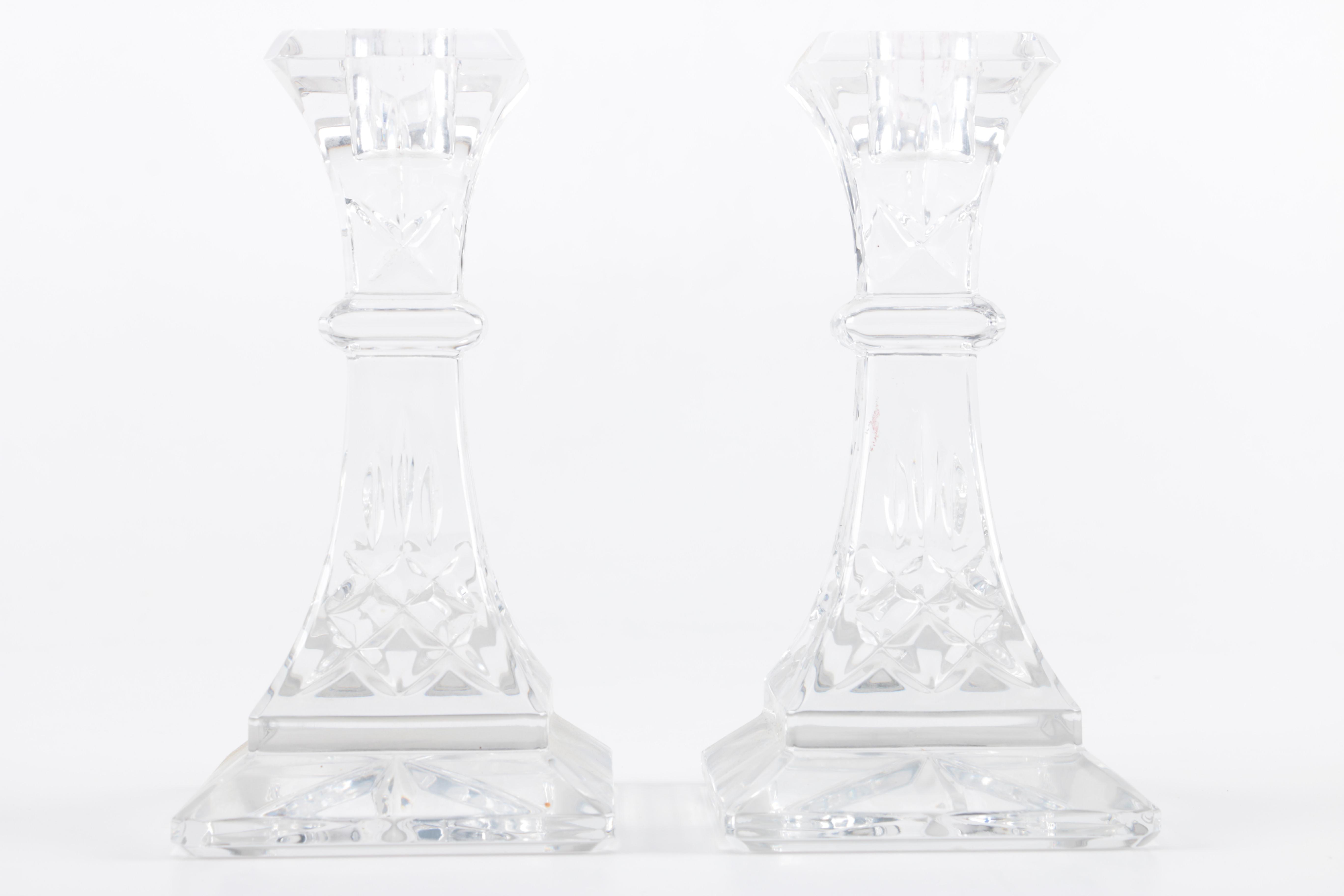 Waterford "Lismore" Crystal Candlesticks EBTH