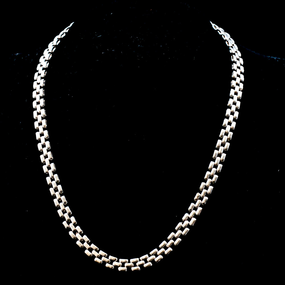 Sterling Silver Panther Link Necklace EBTH