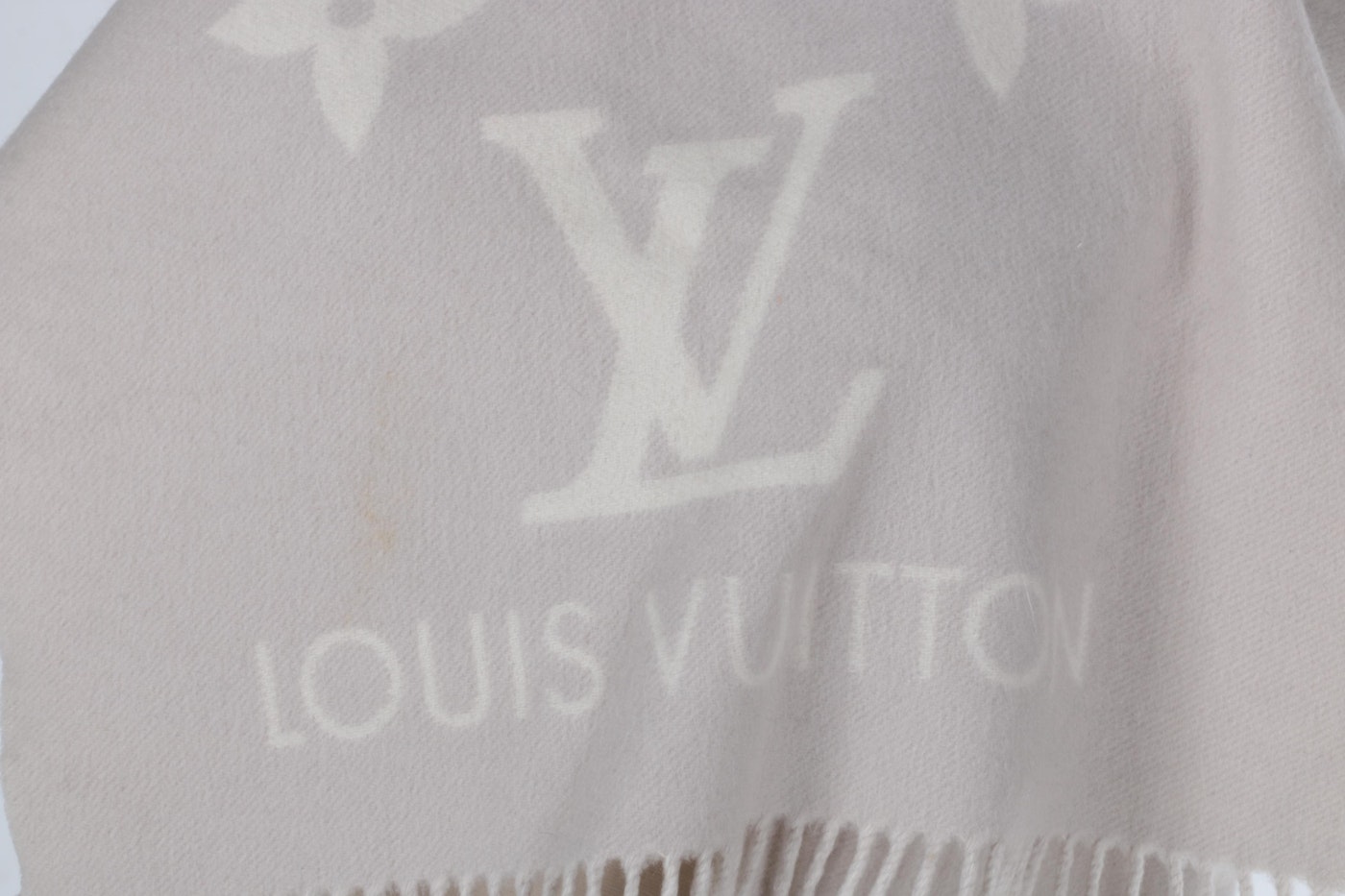 Louis Vuitton Shawl Monogram Giant Mp2412 Noir Cashmere Silk Wool Stole Muffler
