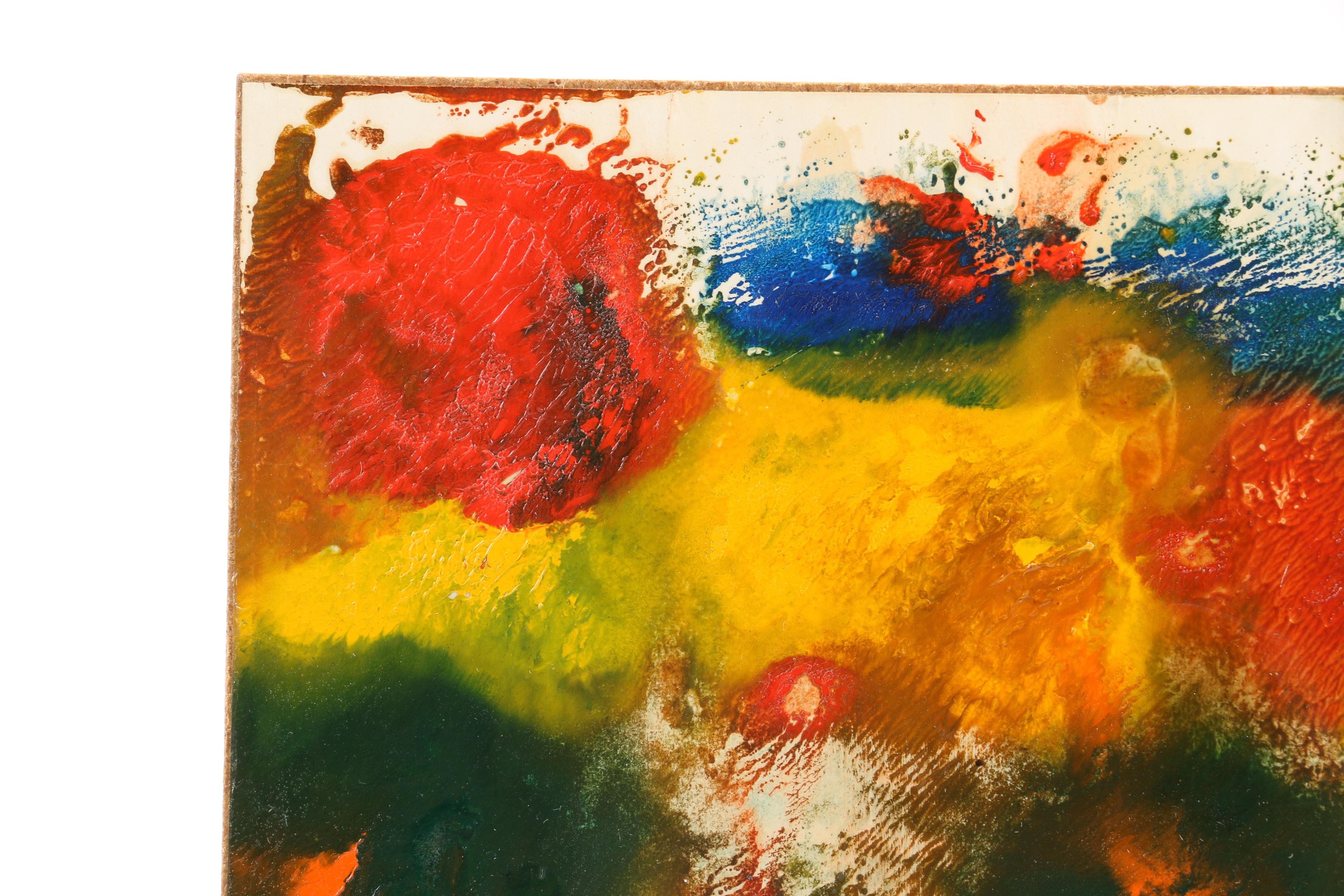 painting ca auto pasadena Oil on Board Abstract EBTH of Painting Composition Colorful :