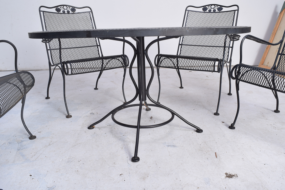 Black Metal Patio Table and Chairs EBTH