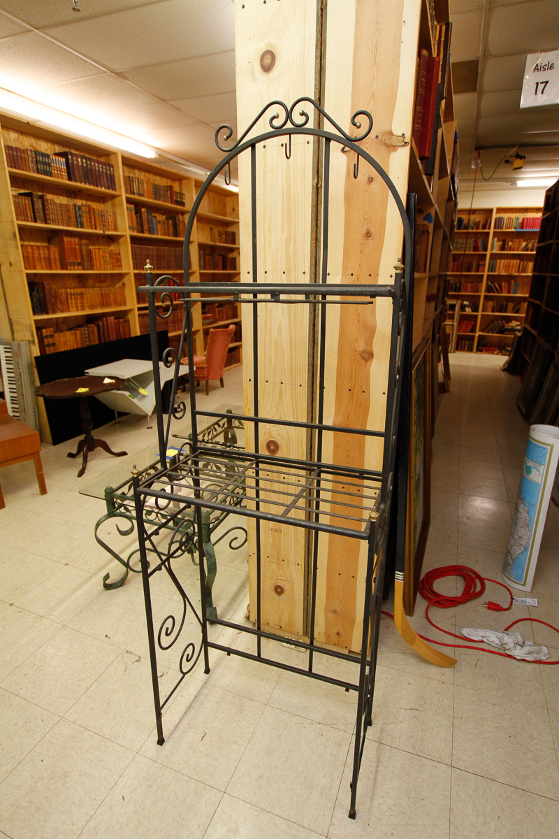 Scrolled Bathroom Etagere Shelving Unit in Black | EBTH