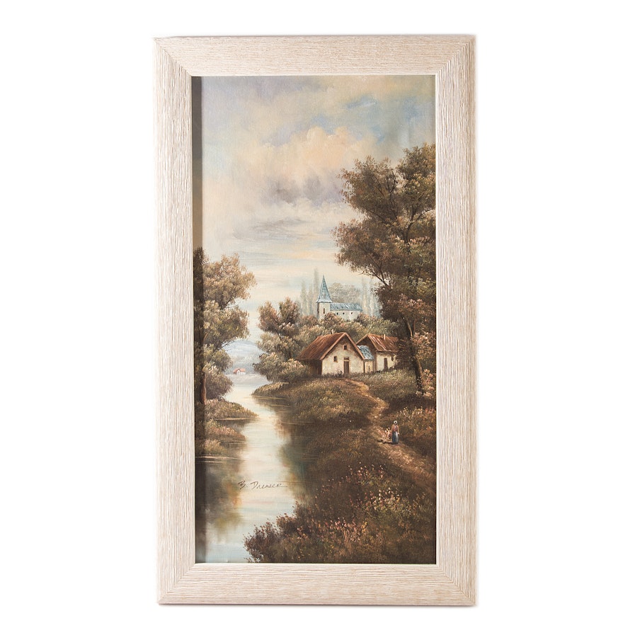 William Van Dresser Framed Oil On Canvas Ebth