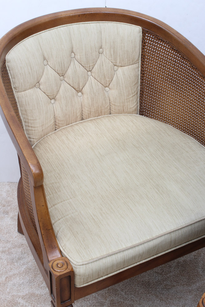 MidCentury Upholstered Cane Chairs by Chaircraft EBTH