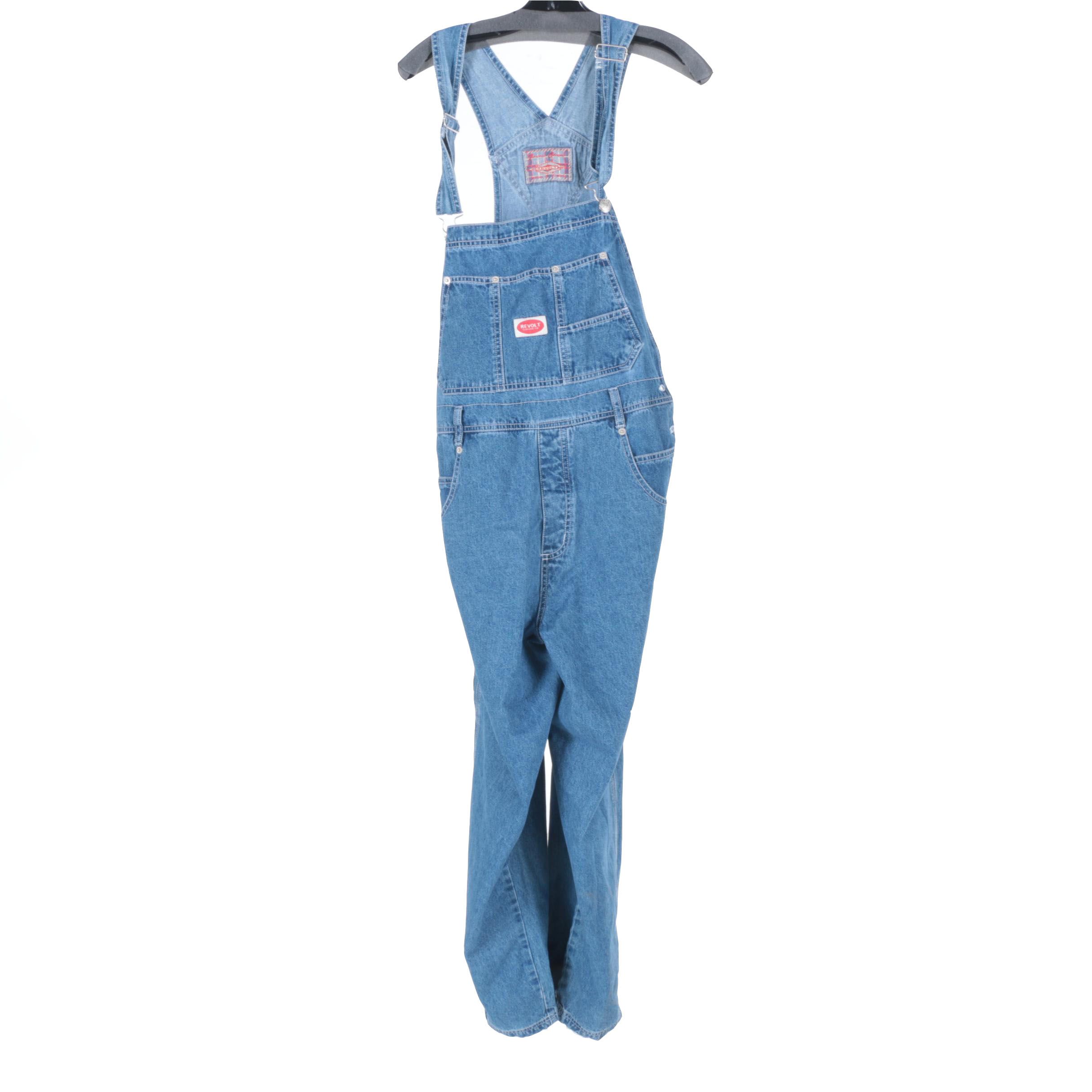 revolt denim overalls