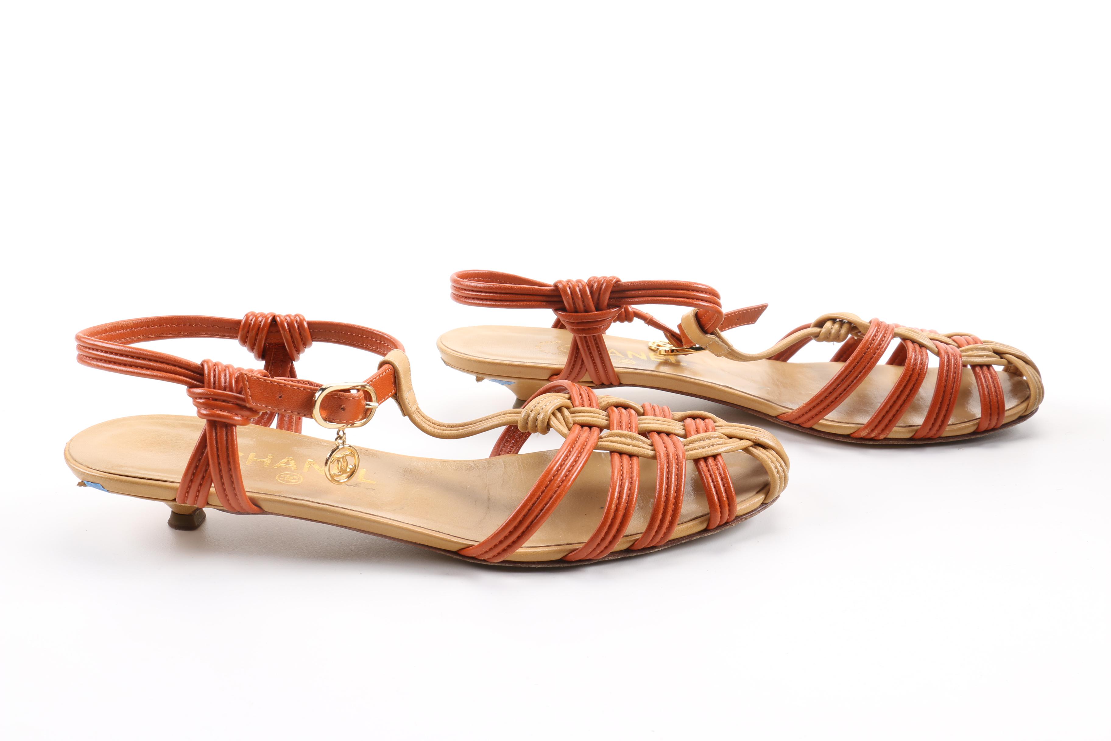 chanel kitten heel sandals