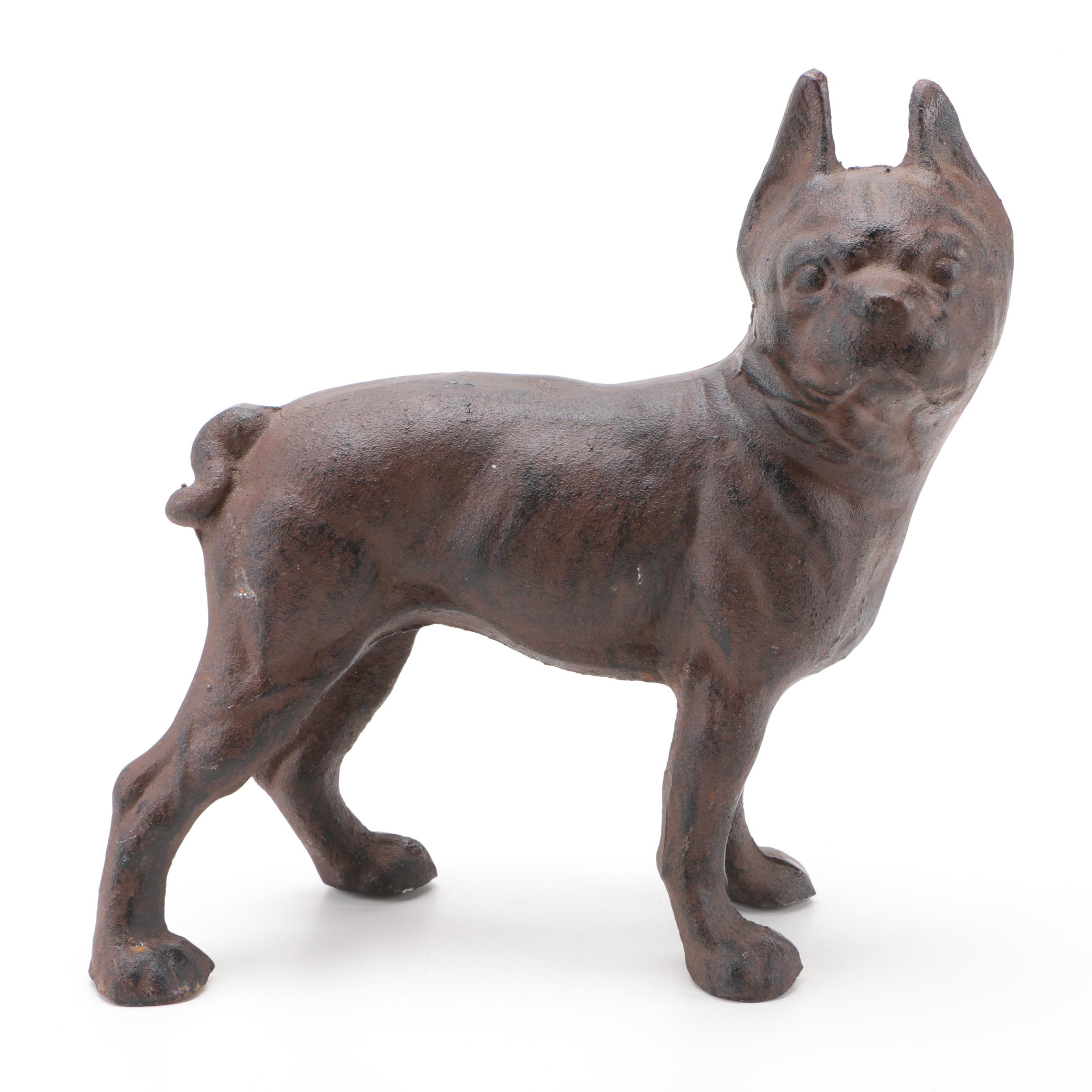 Vintage Cast Iron Boston Terrier Doorstop EBTH