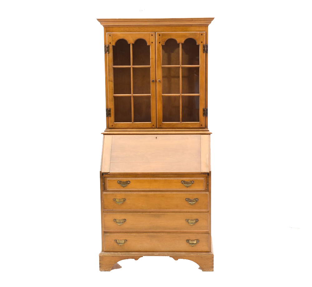 Early American Style Maple Secretary Desk Ebth