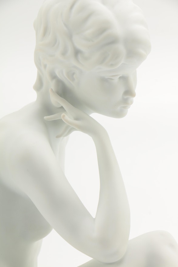 Kaiser Porzellan Bisque Statue of Nude Girl** Meditation 