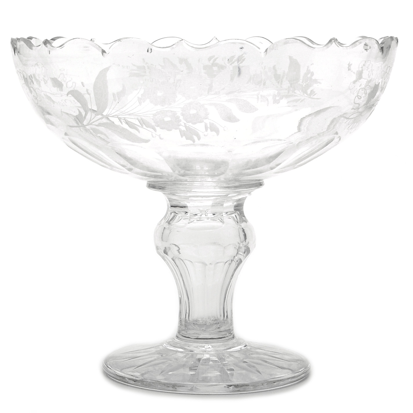 Etched Glass Compote EBTH