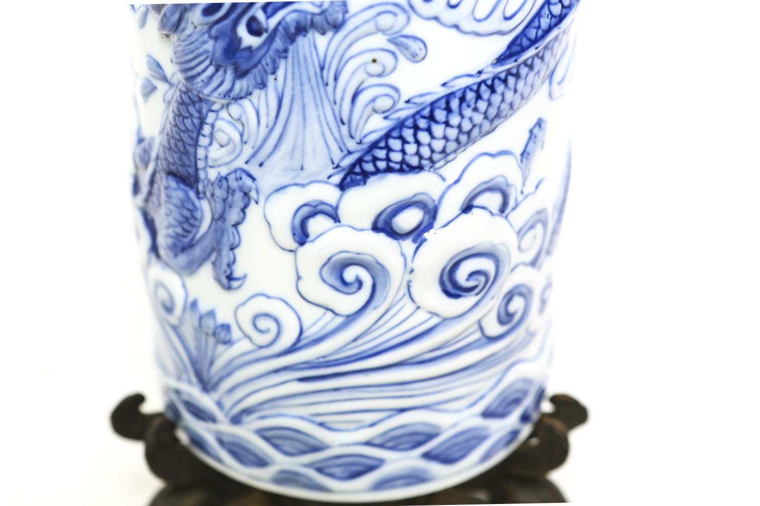 Blue and White Dragon Vase EBTH