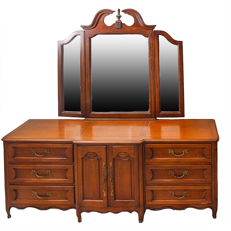 Vintage Louis Xv Style Dresser By John Stuart Inc With Mirror Ebth