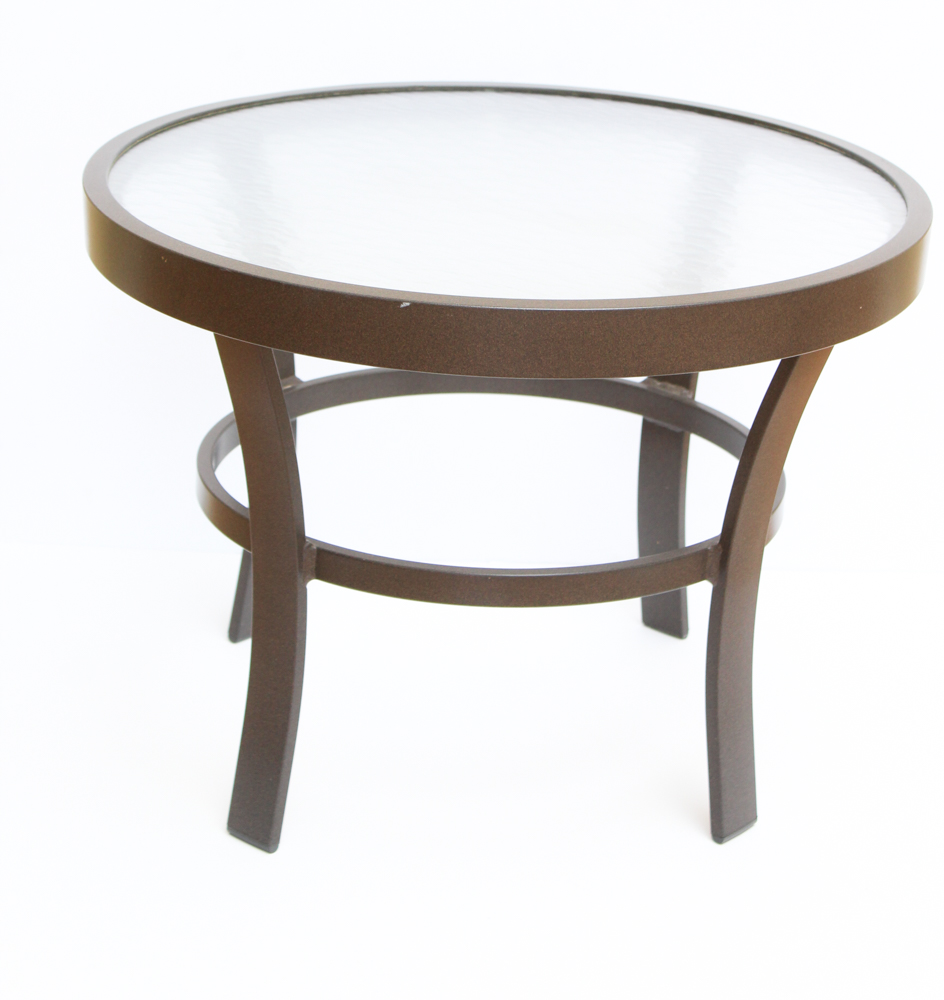 Two Glass Top Patio Side Tables EBTH