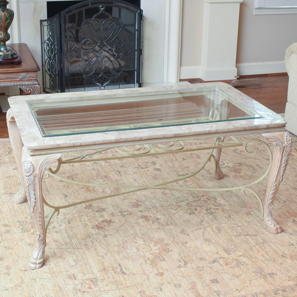 Wood and Glass Coffee Table | EBTH