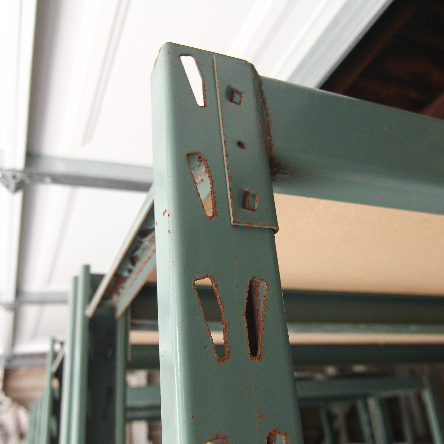 Two Green Vintage Metal Shelves EBTH