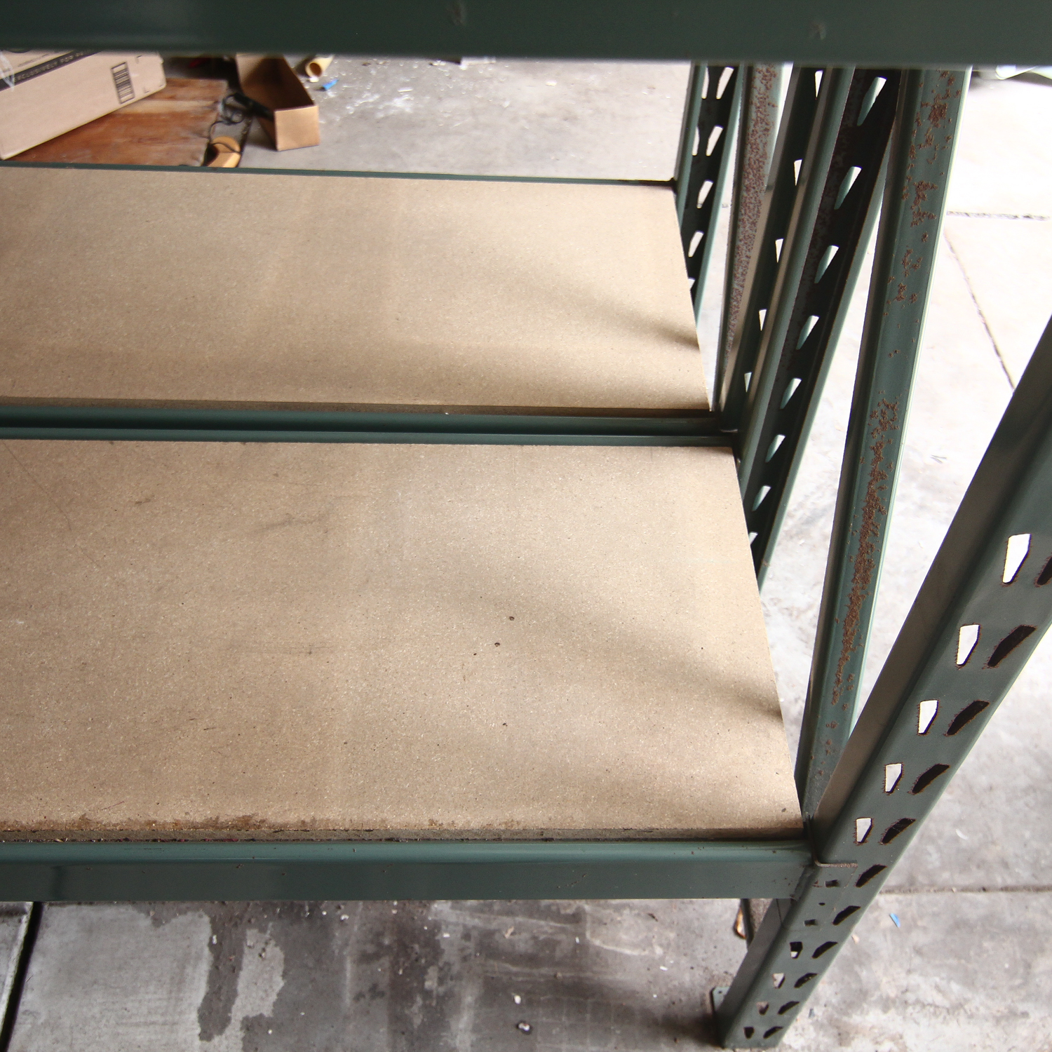 Two Green Vintage Metal Shelves EBTH