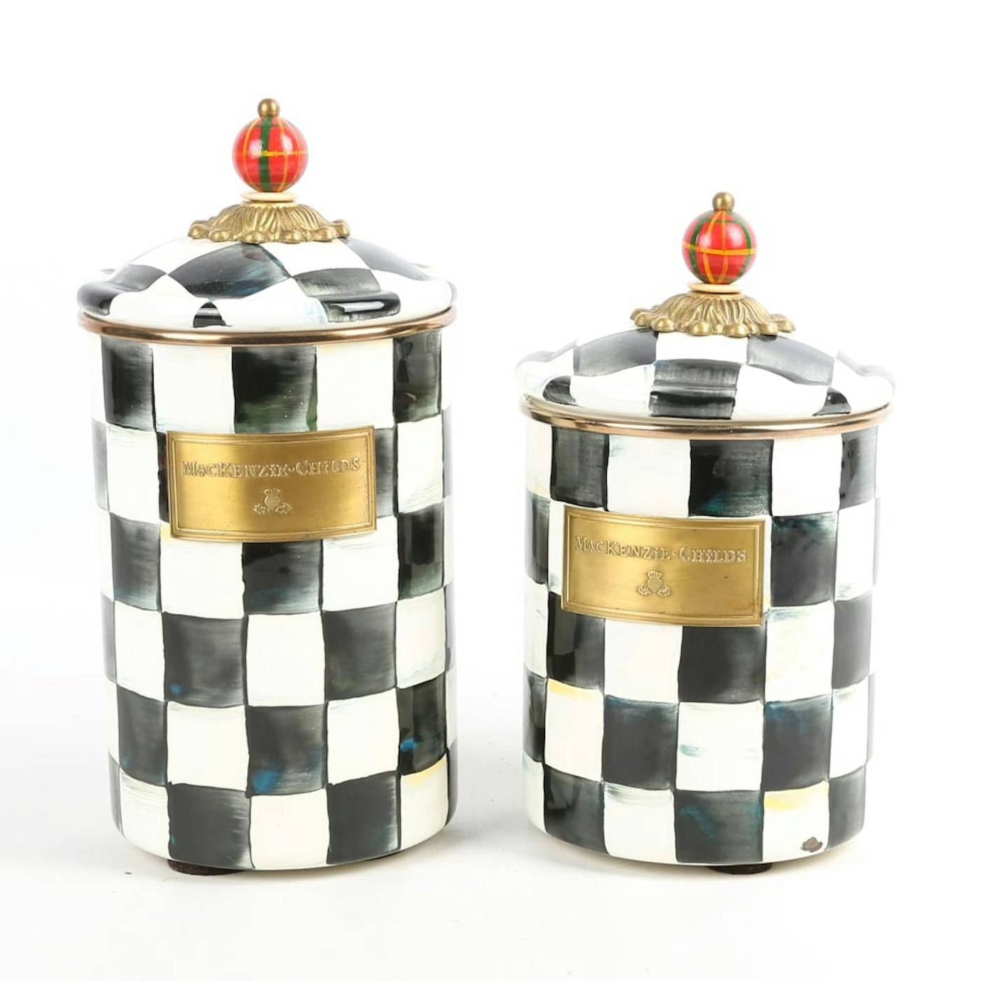 MacKenzie Childs quot Courtly Check quot Canisters EBTH