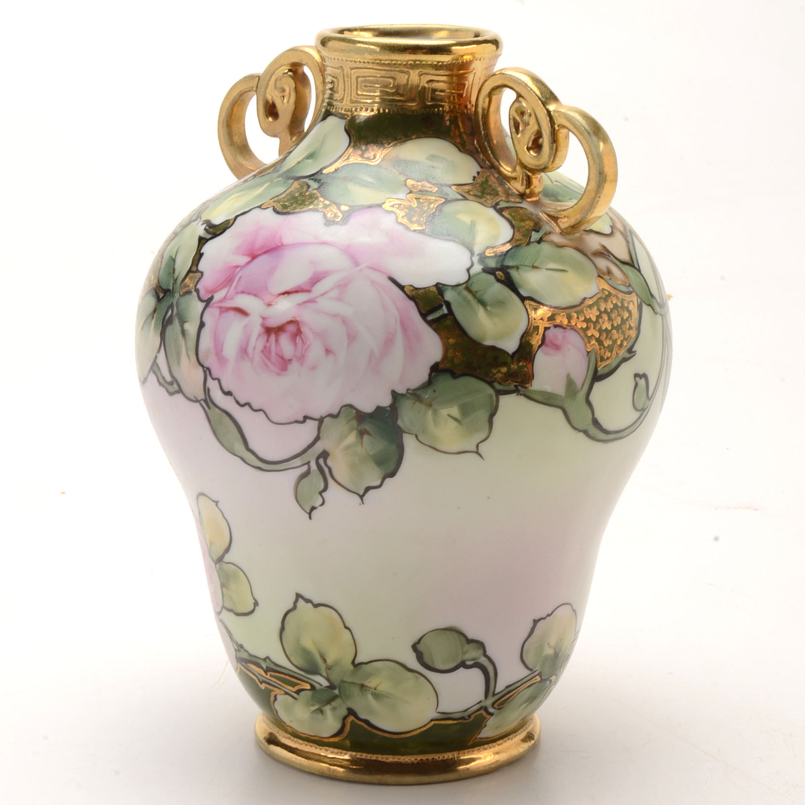 Vintage Nippon HandPainted DoubleHandled Porcelain Vase EBTH