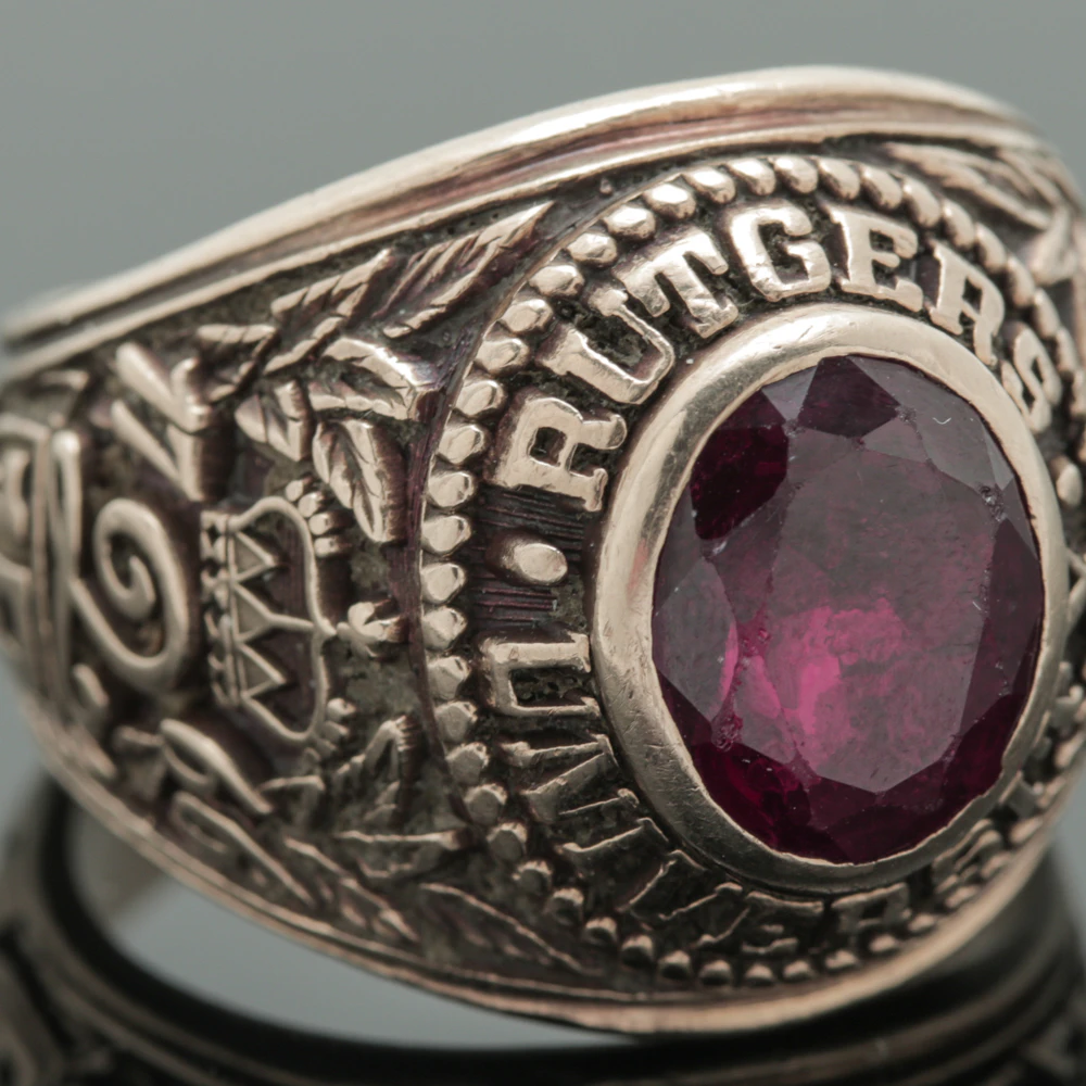 Ruby Class Ring Vintage Rutgers University 10K Yellow Gold Class Ring Featuring ...