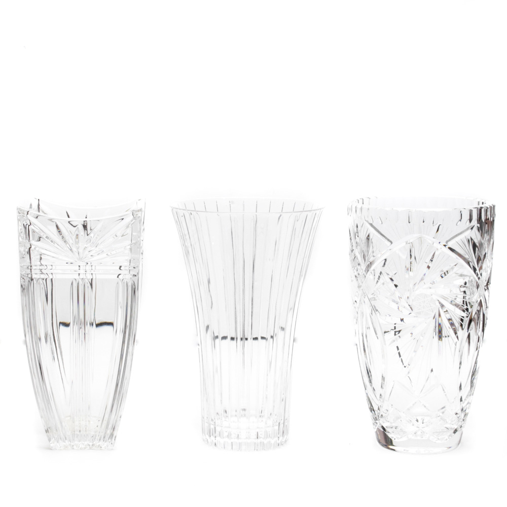 Three Crystal Vases EBTH