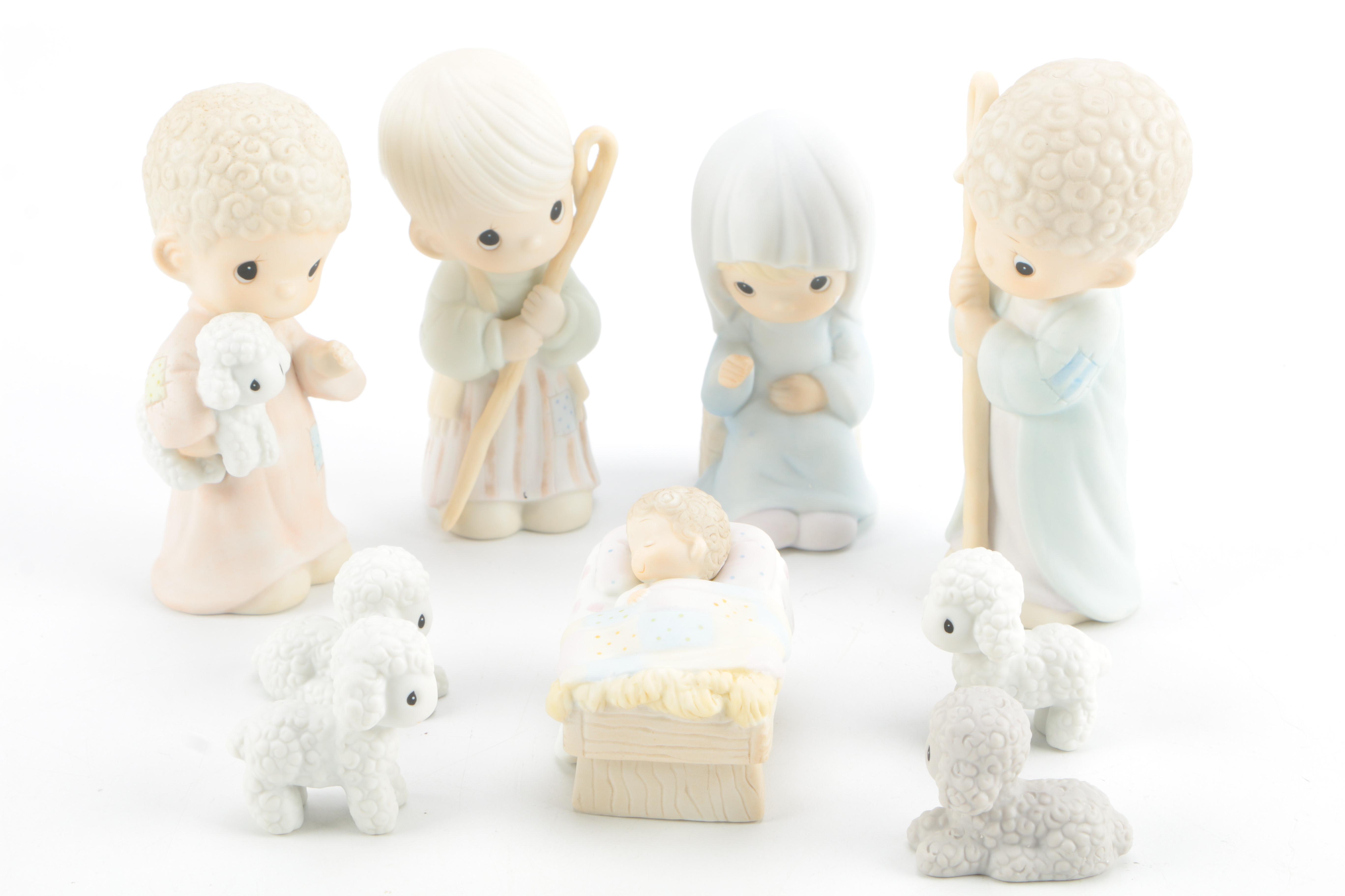 Precious Moment Nativity Set and Ornaments EBTH