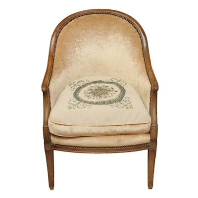 Upholstered Tub Chair with Needlepoint Seat Upholstered Tub Chair with Needlepoint Seat