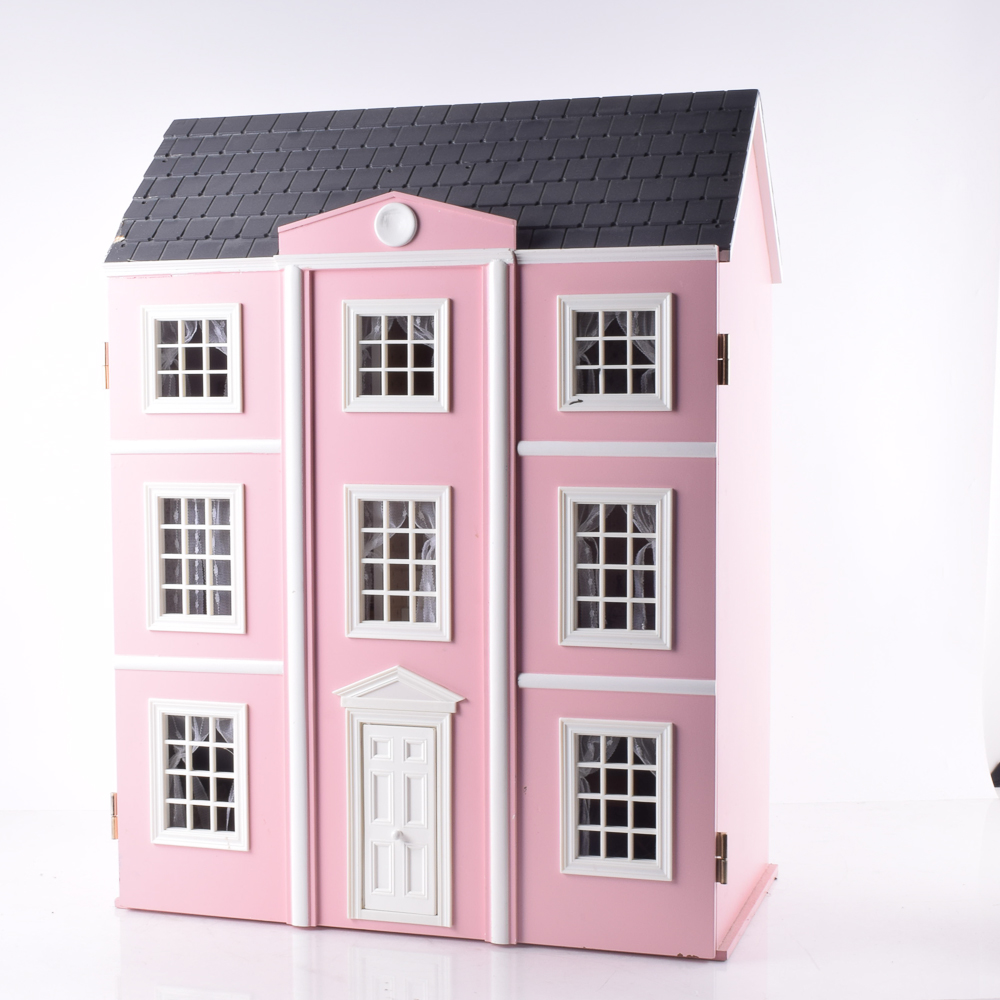 pink plastic dollhouse