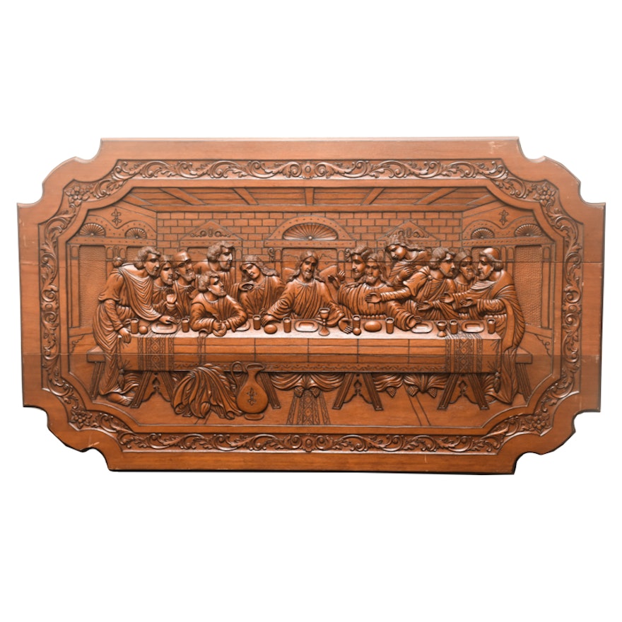 Large Wooden Wall Decor Of The Last Supper Ebth