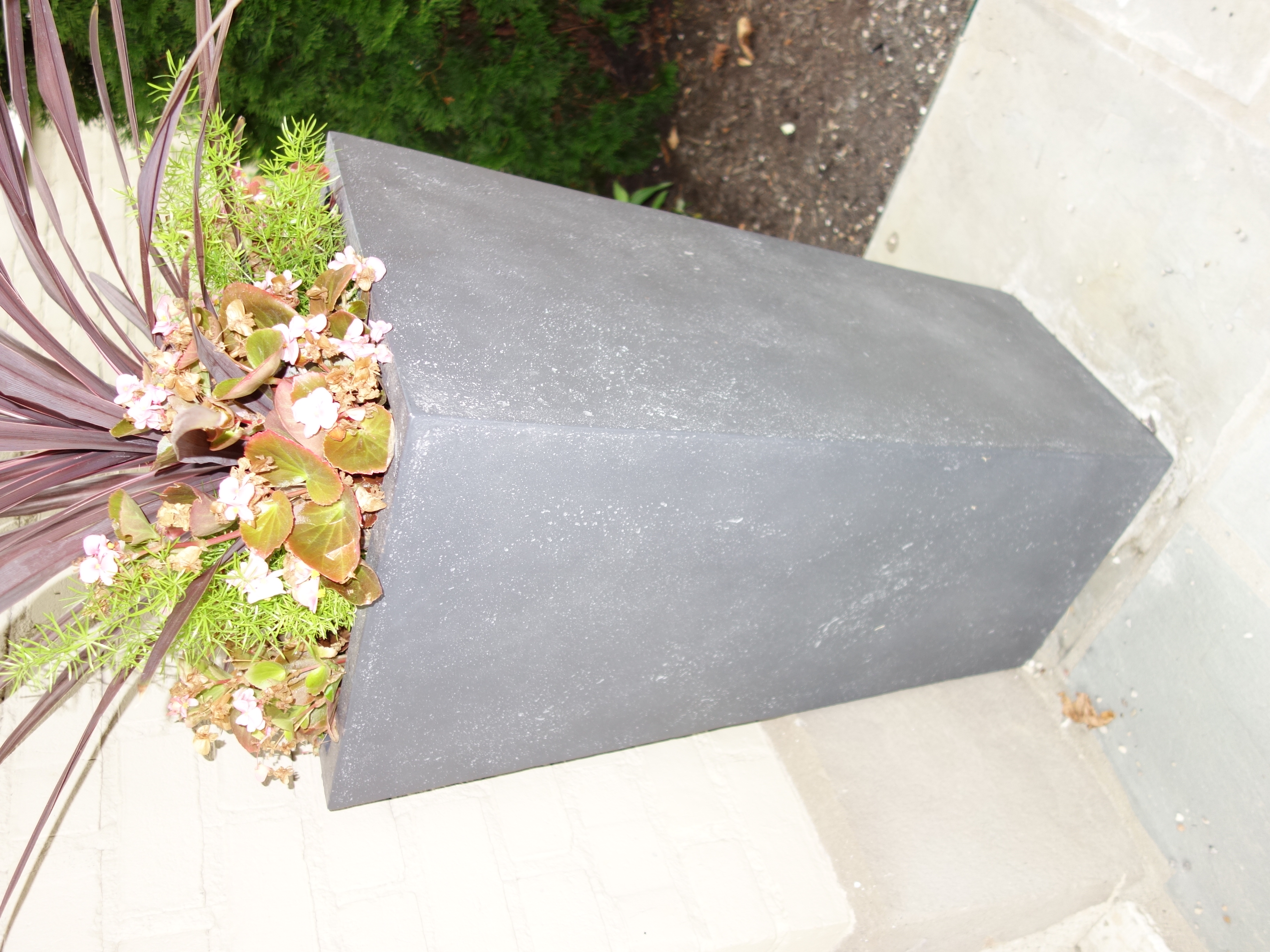 Restoration Hardware Weathered Cast Stone Tapered Planters EBTH
