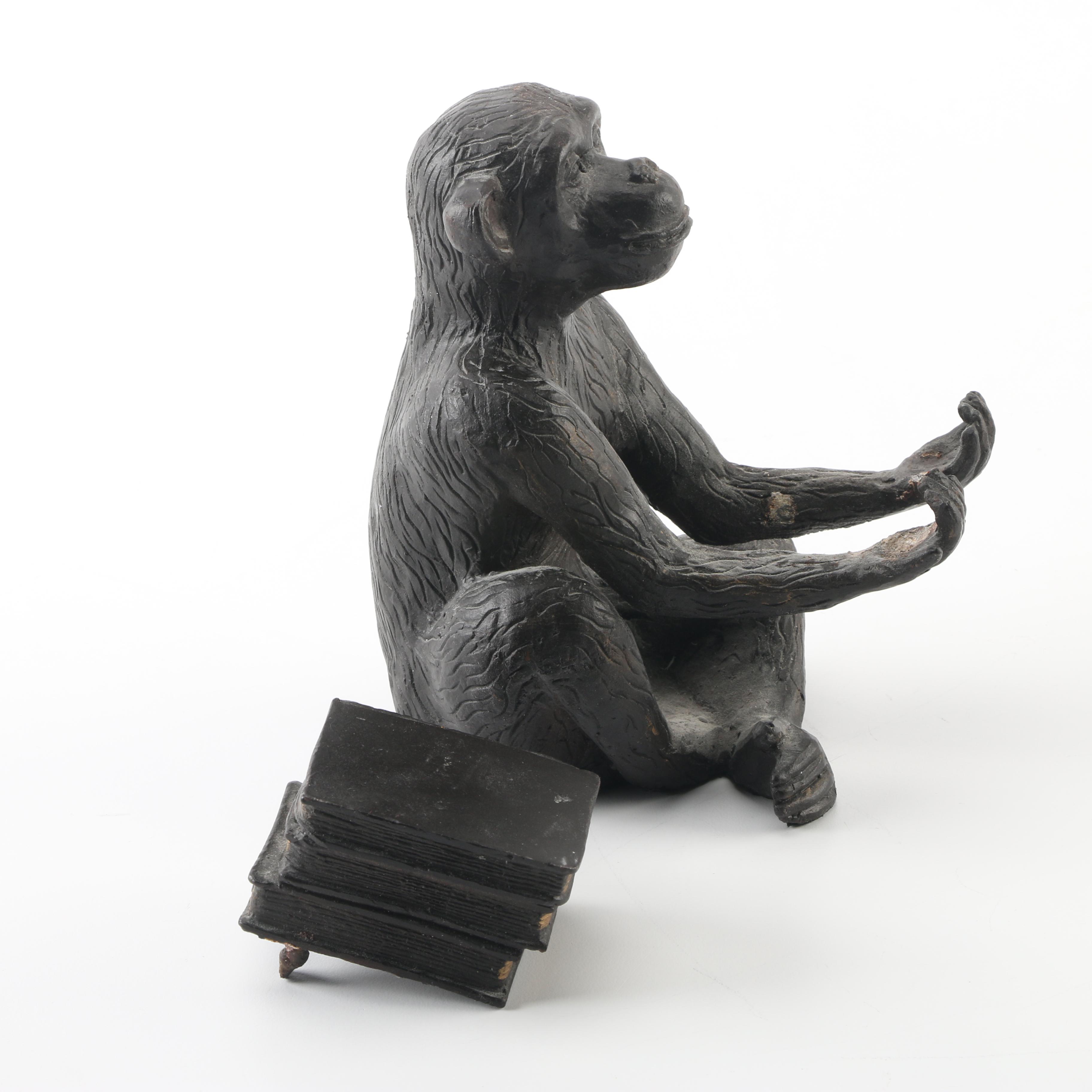 Vintage Castiron Monkey Bookends EBTH