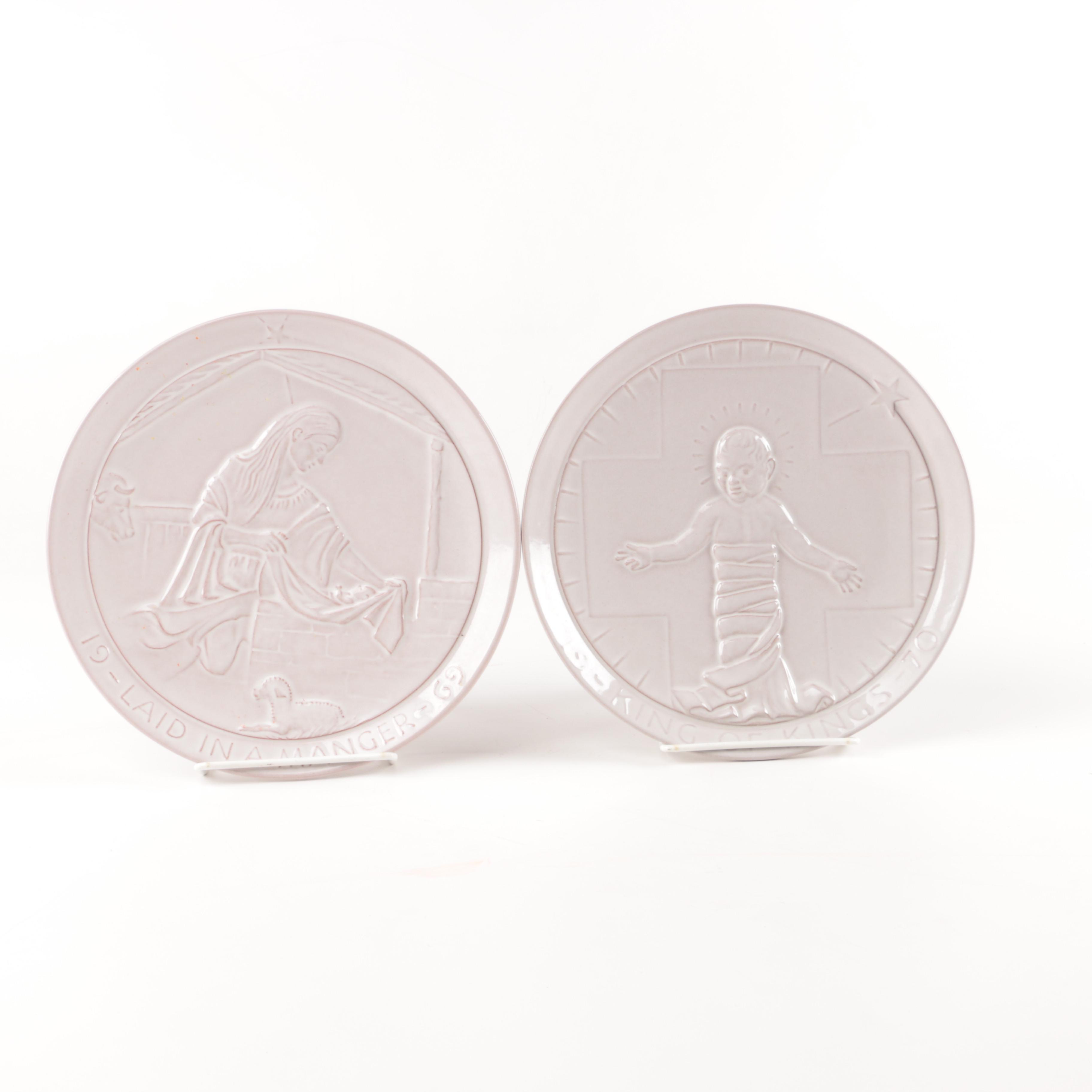 Download Frankoma Religious Art Pottery Plates | EBTH