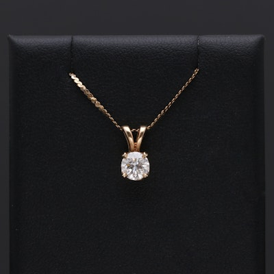 14K Yellow Gold Diamond Pendant Necklace 14K Yellow Gold Diamond Pendant Necklace