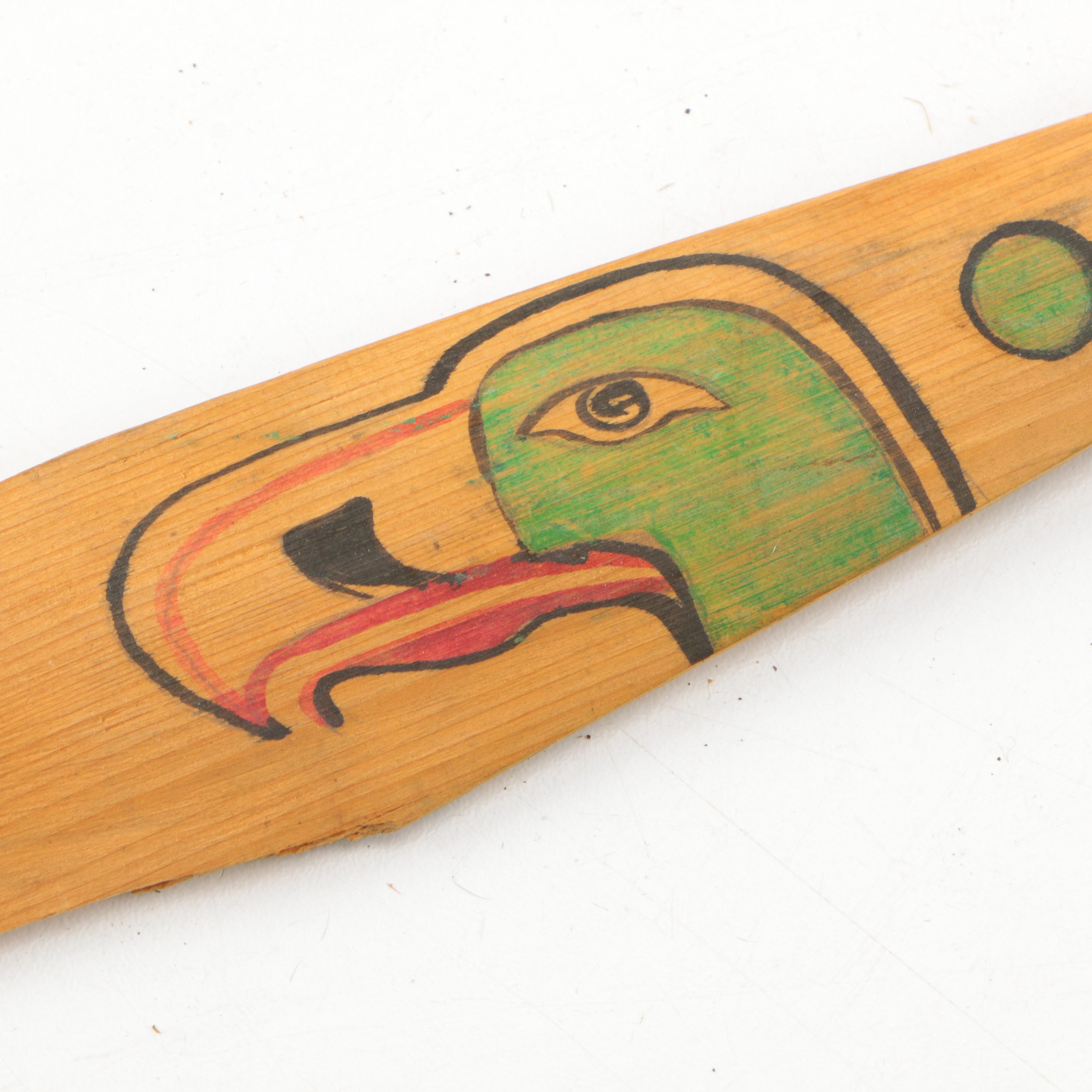 Selection of Hand-Painted Nootka Canoe Paddles : EBTH
