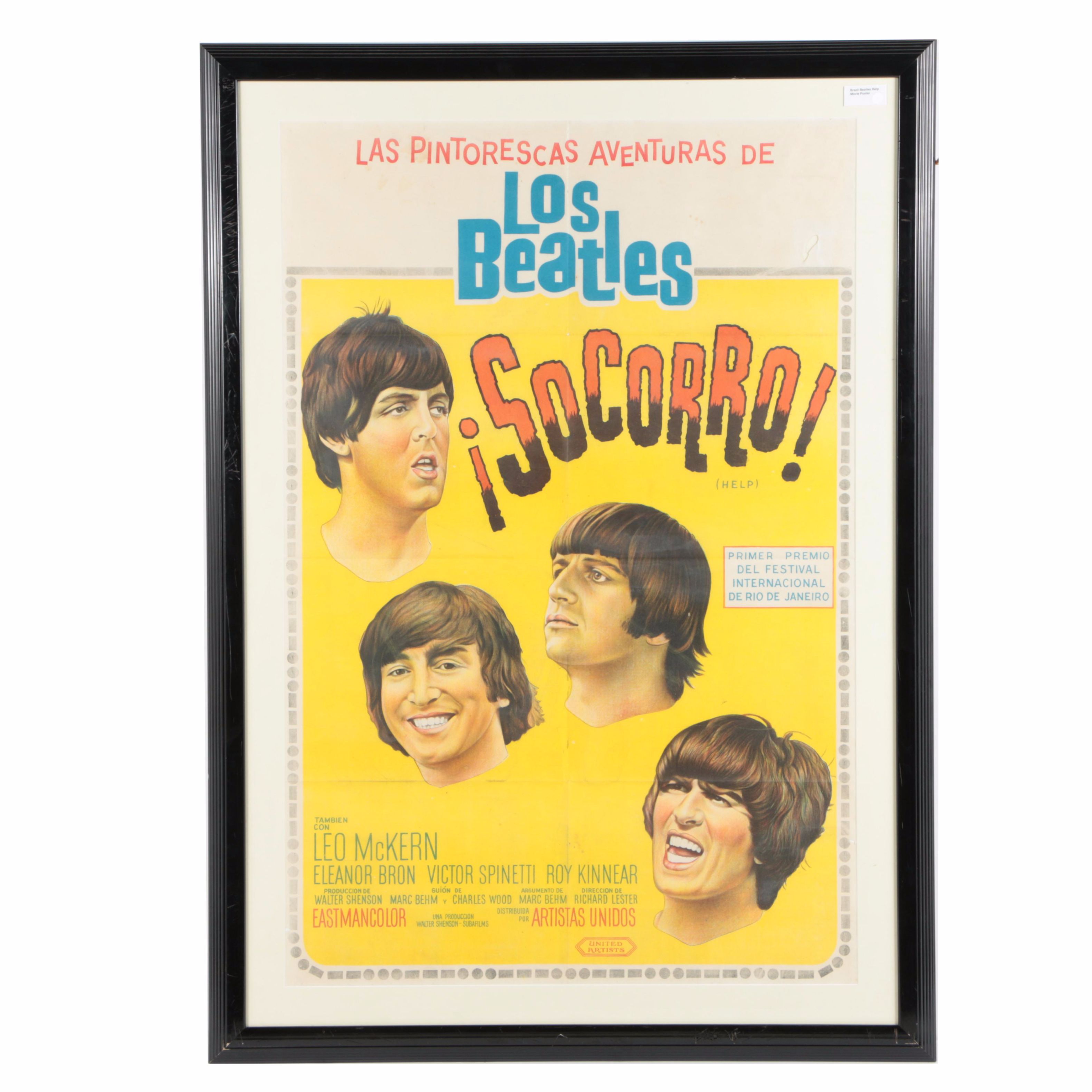 Rare 1960 S The Beatles Help Brazilian Original Print Color Lithograph Movie Advertisement Ebth