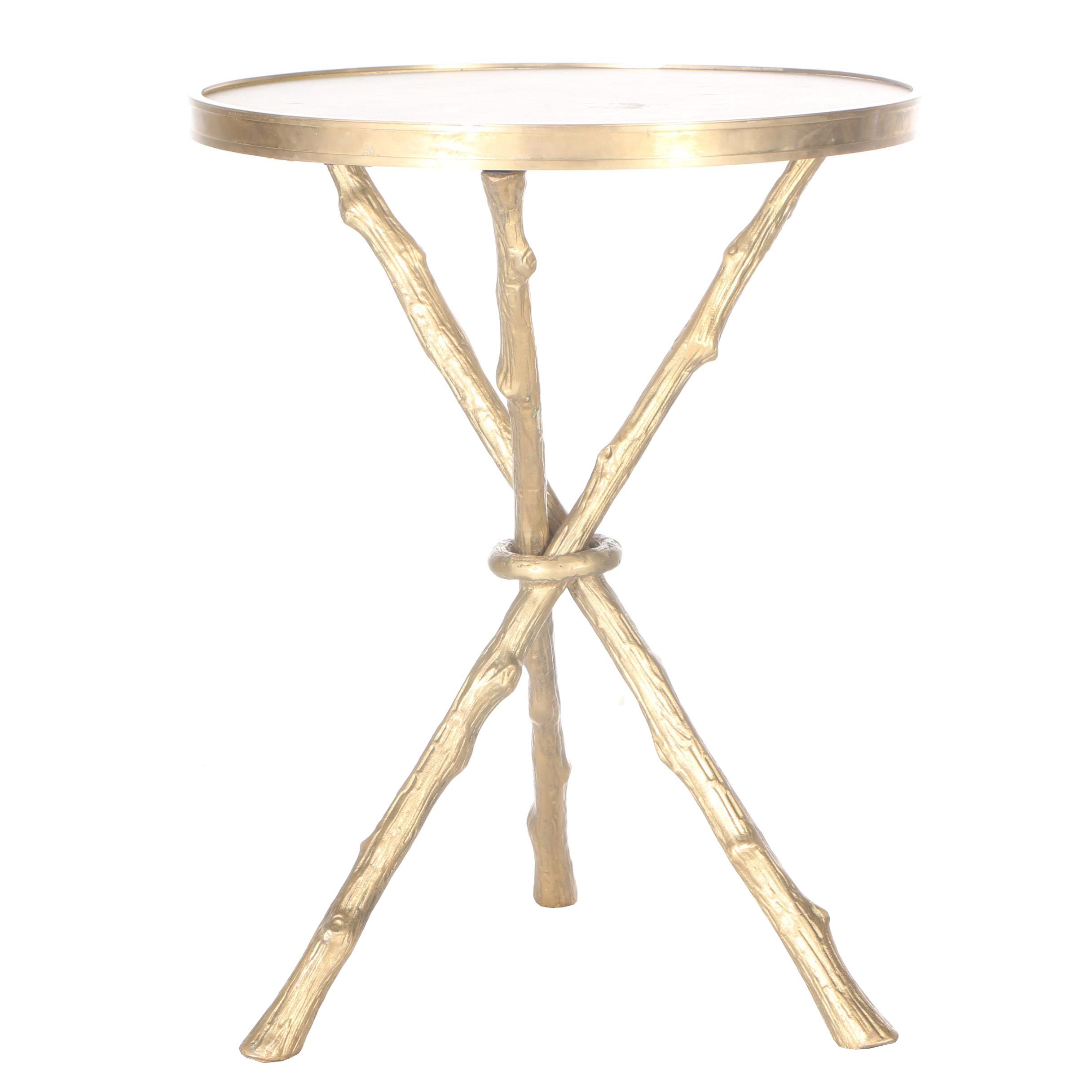 Marble and Brass Modern Twig Tripod Side Table by Global Views EBTH
