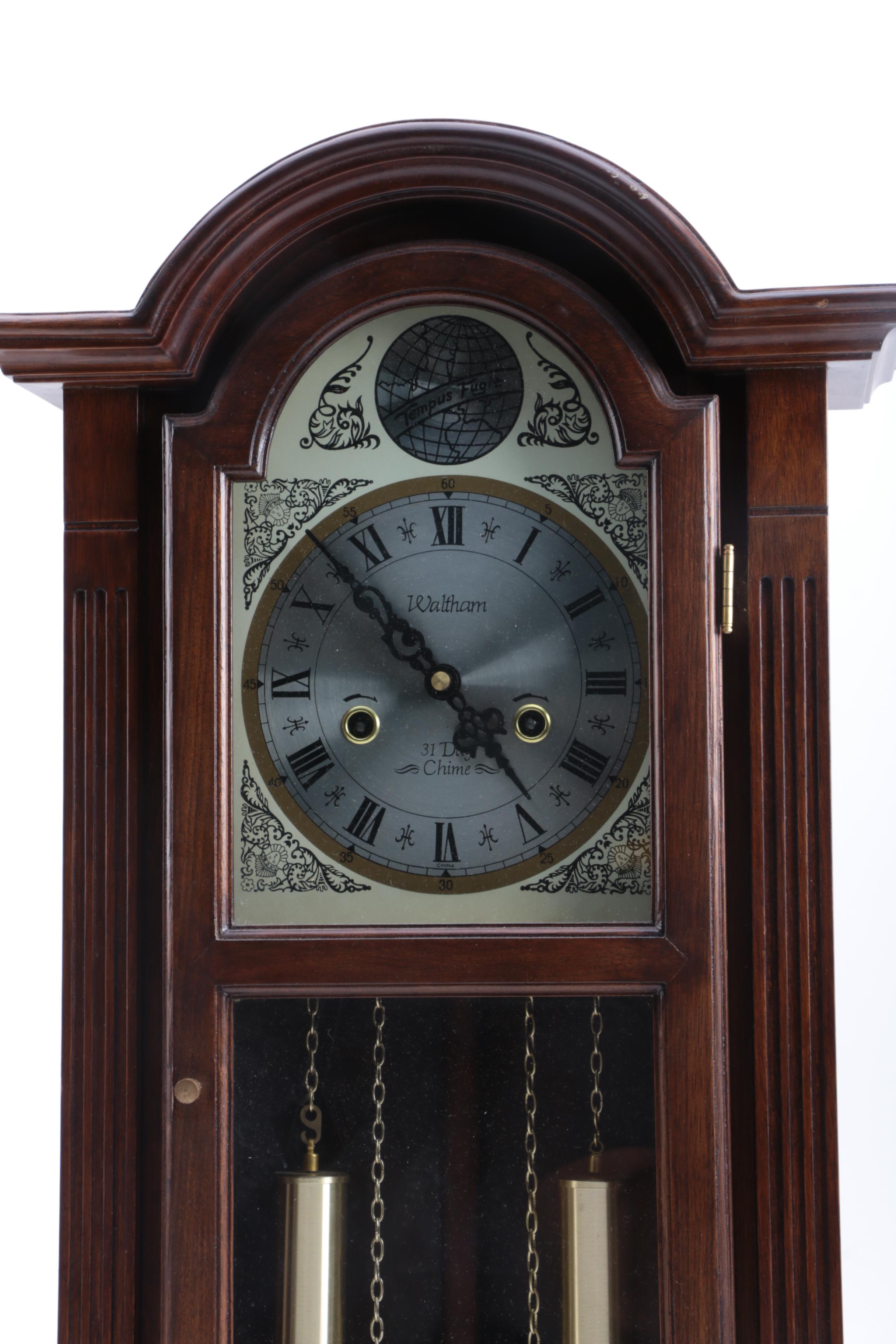 Waltham Wooden 31 Day Chime Wall Clock EBTH