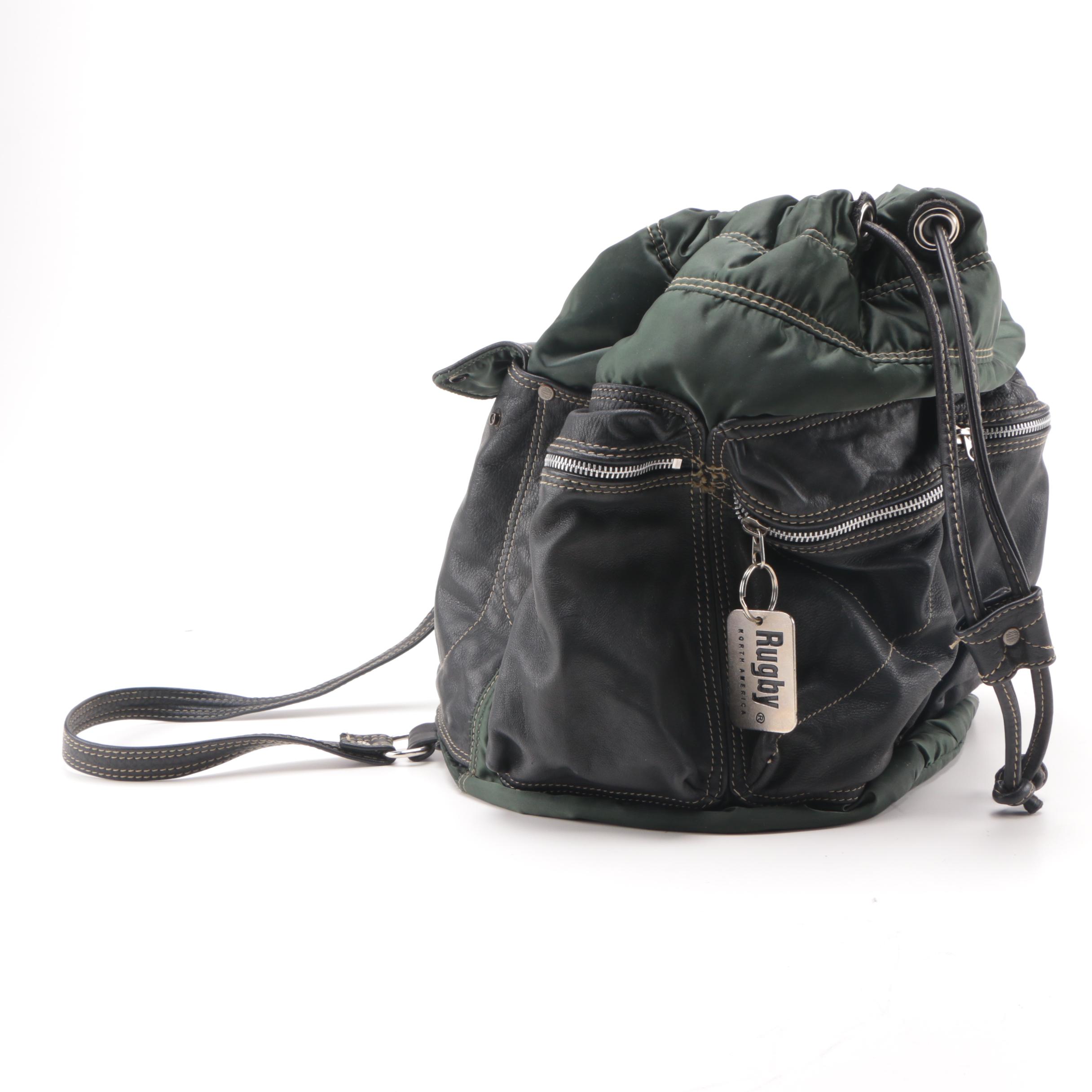 rugby leather backpack