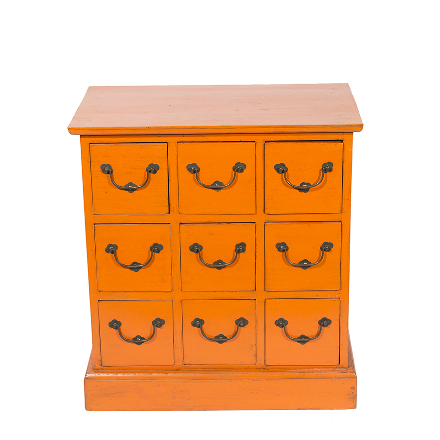 Orange Wooden Card Catalog EBTH