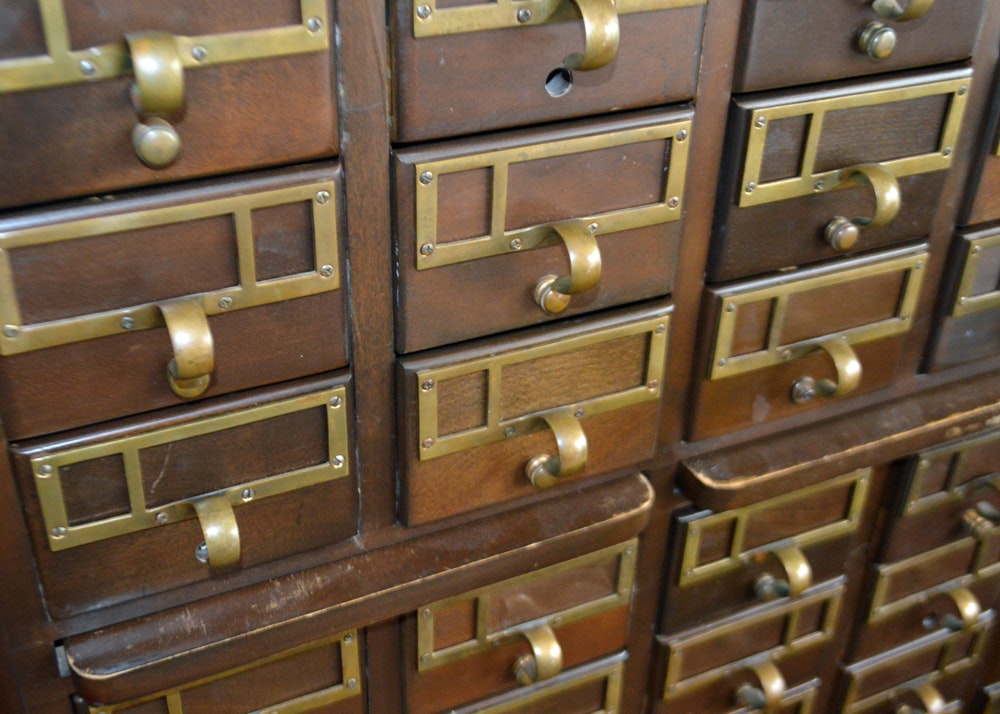 Vintage Library Card Catalog by Remington Rand Library Bureau