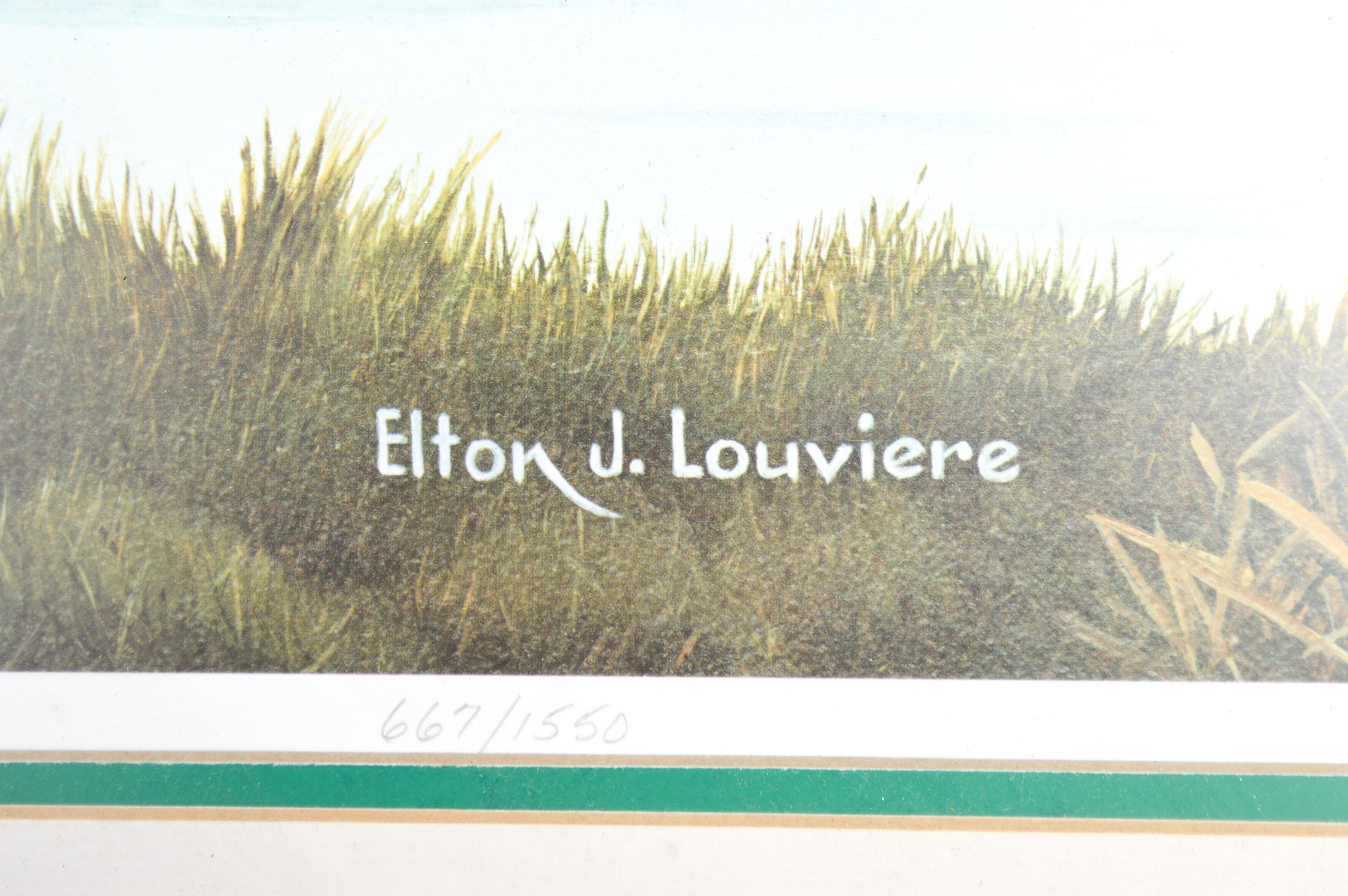 After Elton J. Louviere Signed Limited Edition Offset Lithograph "Teals
